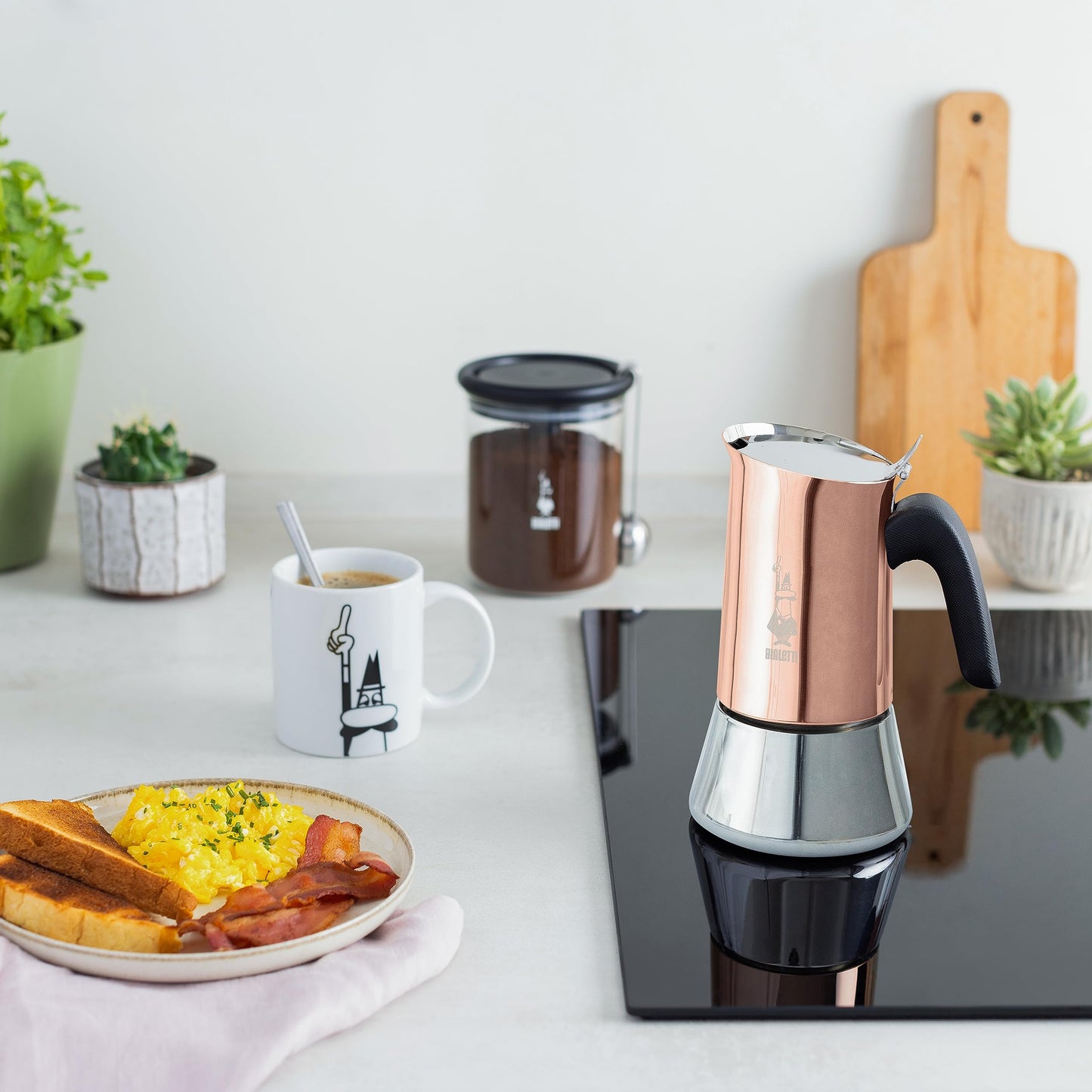 Bialetti coffee machine New Venus Bronze 4 cups, anti-burn handle, suitable for induction, 4 cups (170 ml), stainless steel, bronze - 0007284/CN