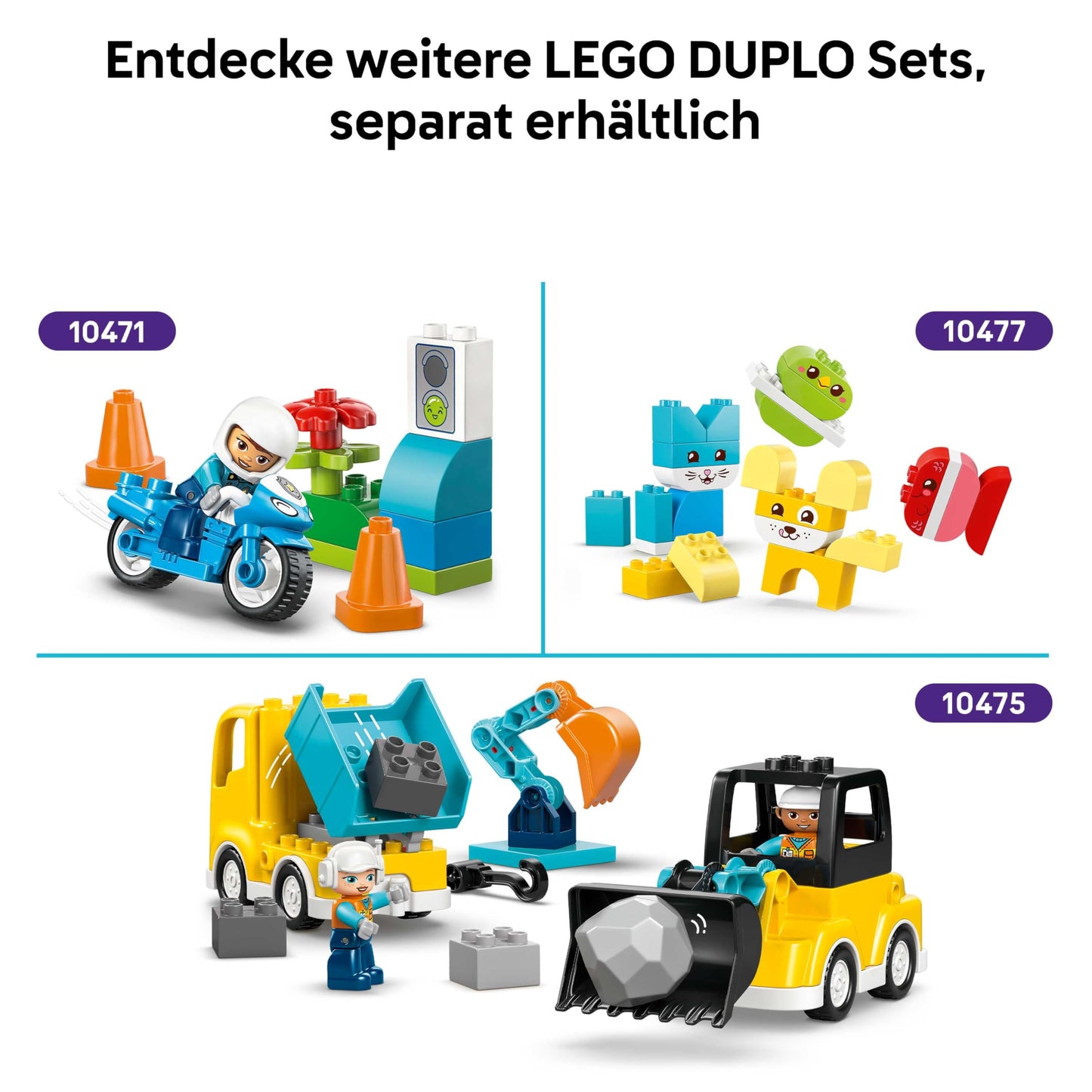 LEGO DUPLO Town fire engine with hose and firefighter - learning toy for motor skills - red fire engine with ladder, figure and squirrel - gift for boys and girls aged 2 and over - 10473