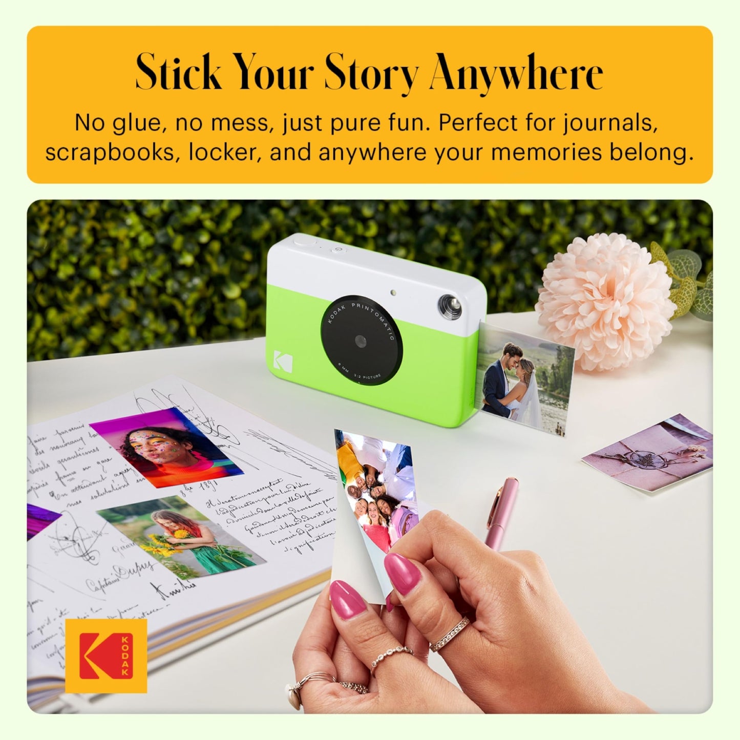 Kodak Printomatic Instant Camera - 75 Sheet Package - 5MP - Zinc 2x3 Photos - Portable - Green - AMZNBRODMATGN