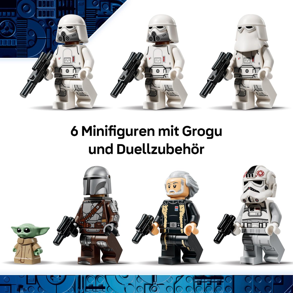 LEGO Star Wars 75454 AT-AT of the Remnant Empire with INT-4 toys - The Mandalorian and Grogu figures with shuttle, speeder bike, 6 minifigures & 1 figure - gift for boys and fans aged 10 and over