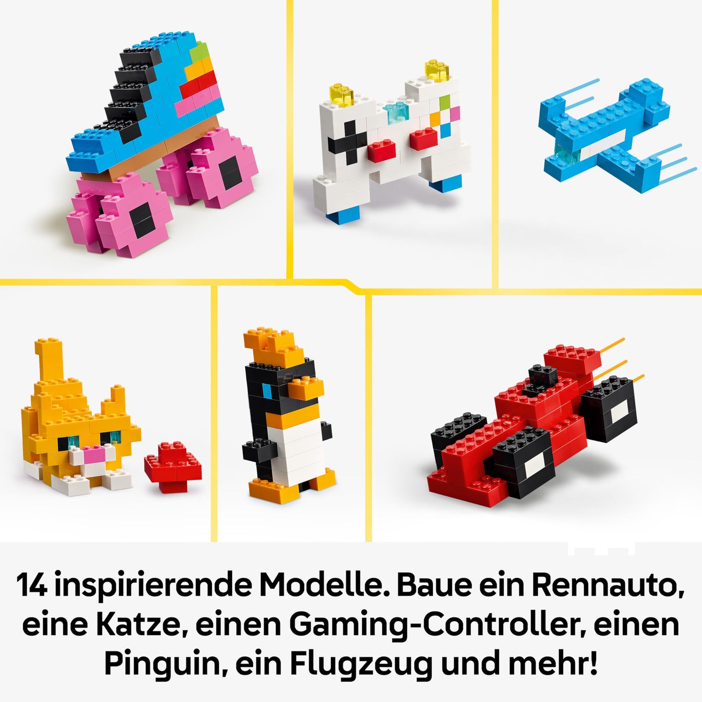 LEGO Classic Creative Colorful Bricks - Educational toy to promote fine motor skills - Animals, dinosaur figures & vehicles including plane & car - Gift for boys & girls aged 5 and up - 11045