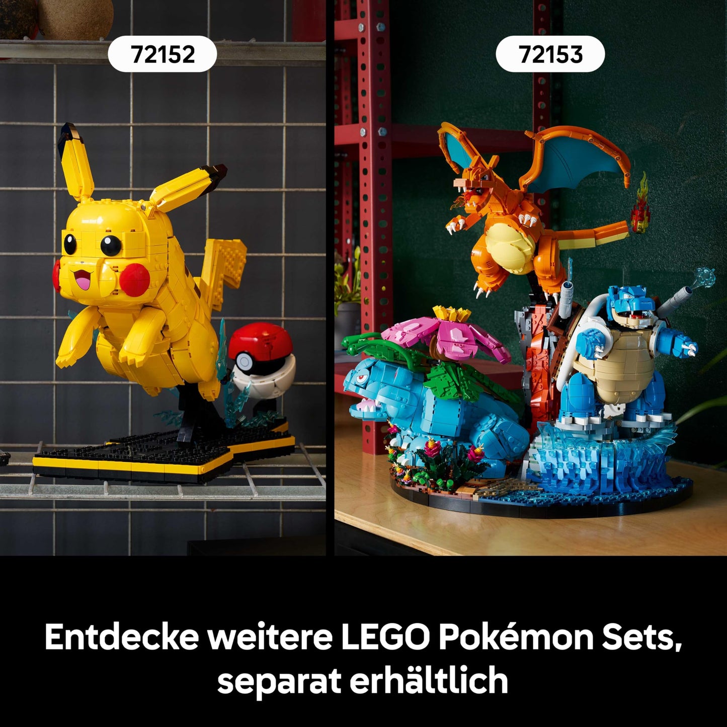 LEGO Pokémon Eevee figure - building set for adults - anime model building with movable limbs, ears and tail - DIY decoration for room or desk - collector's gift idea for gaming fans - 72151