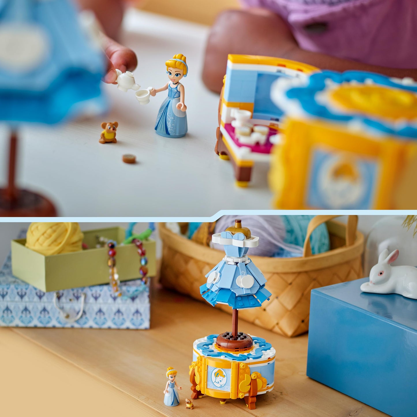 LEGO ǀ Disney Princess Cinderella's dress, toy for boys and girls aged 9 and up - includes a clothes rack, Cinderella mini-doll and mouse figure - creative playset 43266