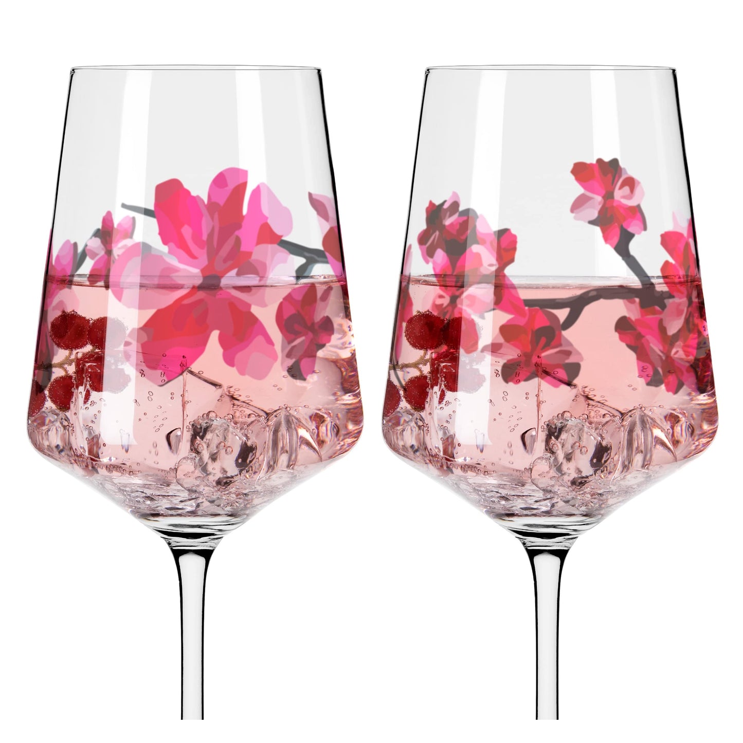 RITZENHOFF 3461006 Aperitif Glass Sprizz Set of 2 500 ml - Sommersonett Series No. 11 + 12 - with Asian motif red - Made in Germany