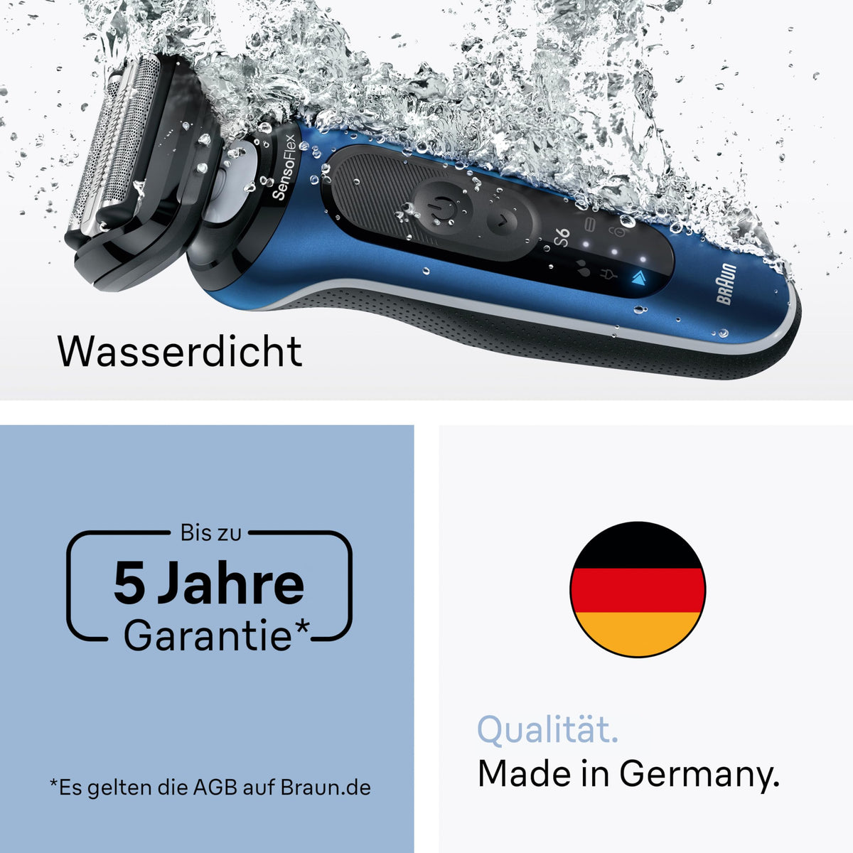 Braun Series 6 Electric Razor for Men, Wet & Dry Shaving, Gray - 62-G1200si