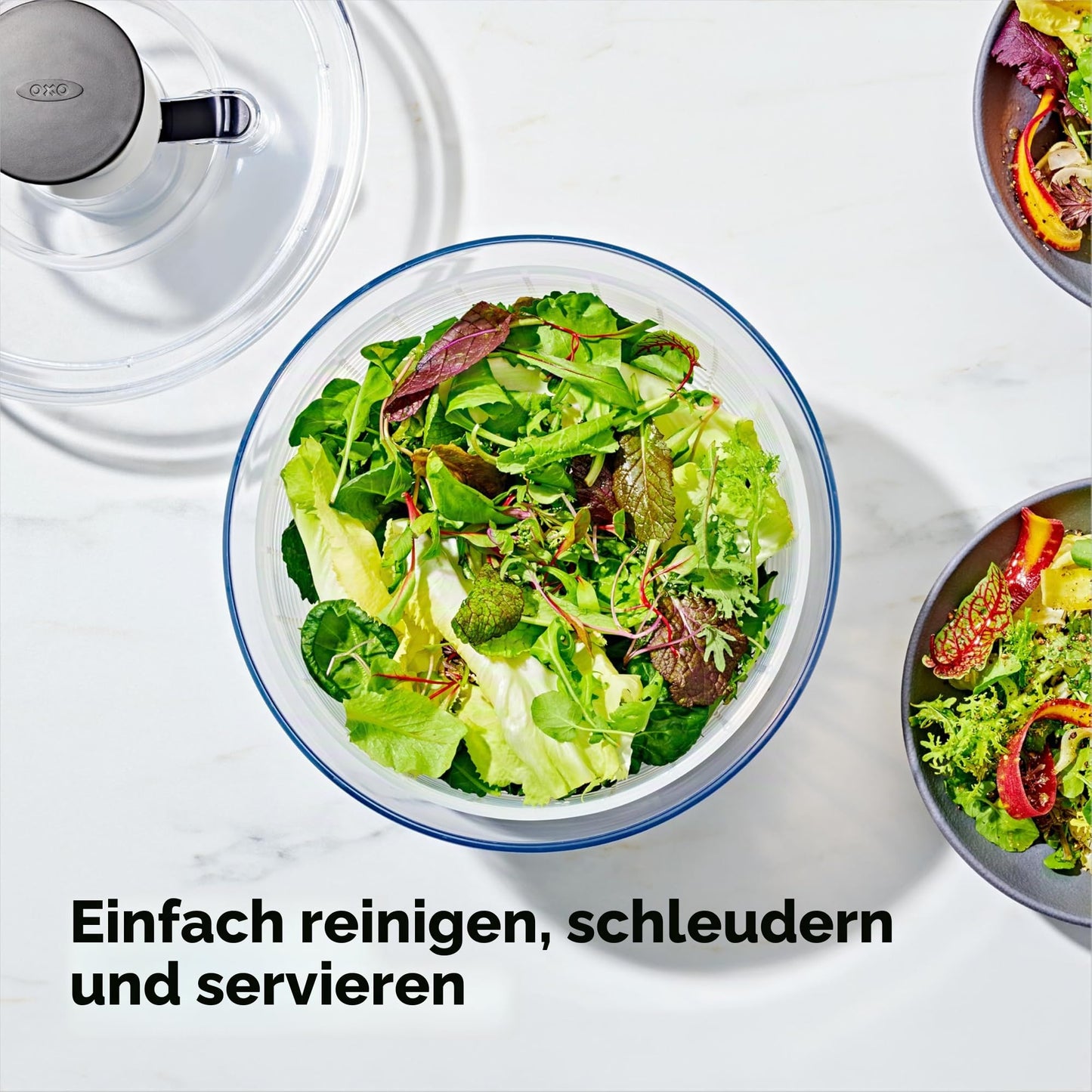 OXO Good Grips salad spinner with sieve and lid - for washing and drying salad - 1351580V4UK