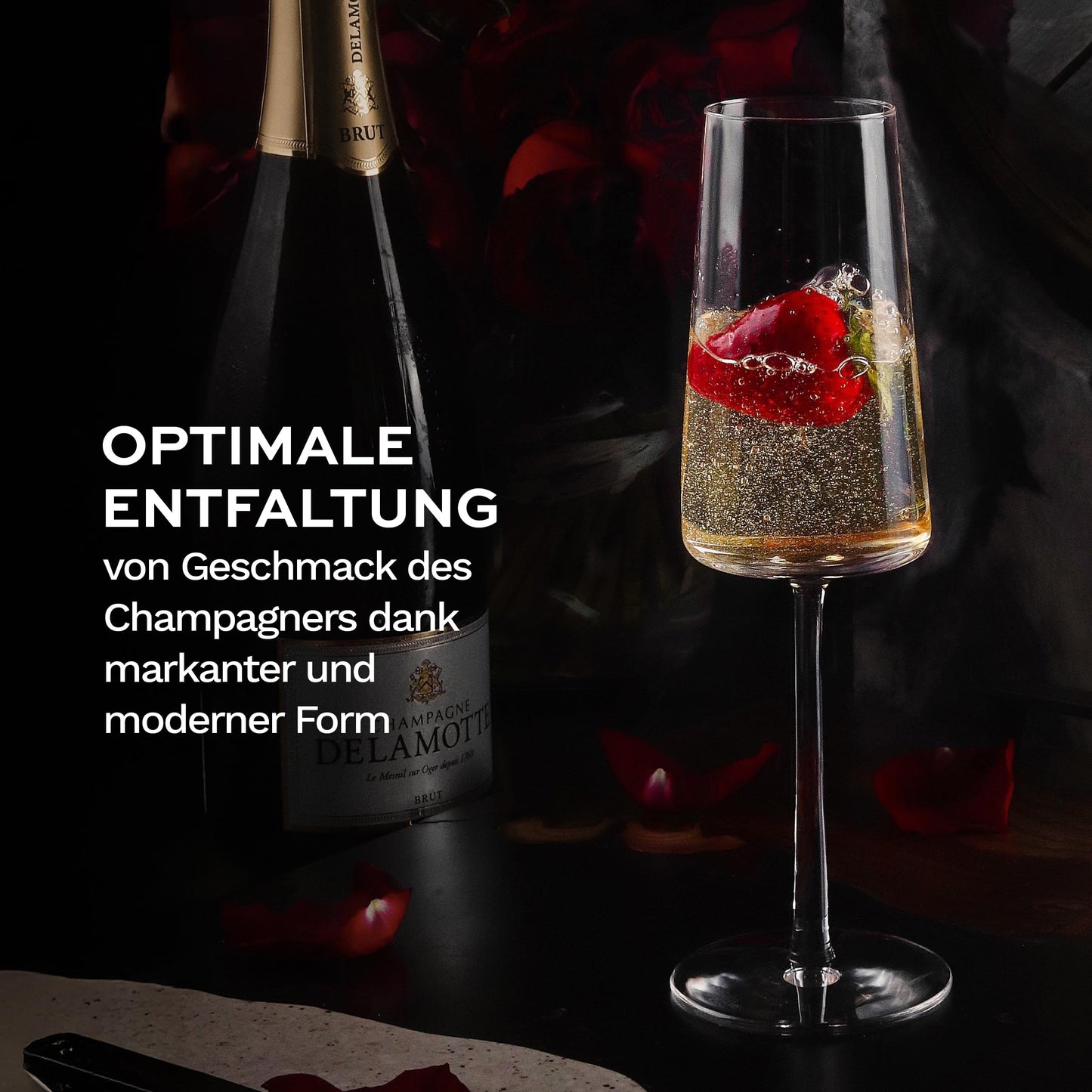 Stölzle Lausitz champagne glasses Power set of 6 240ml - Elegant champagne goblet ideal for sparkling wine & Prosecco - High-quality crystal champagne glasses made in Germany - Dishwasher and shockproof - power