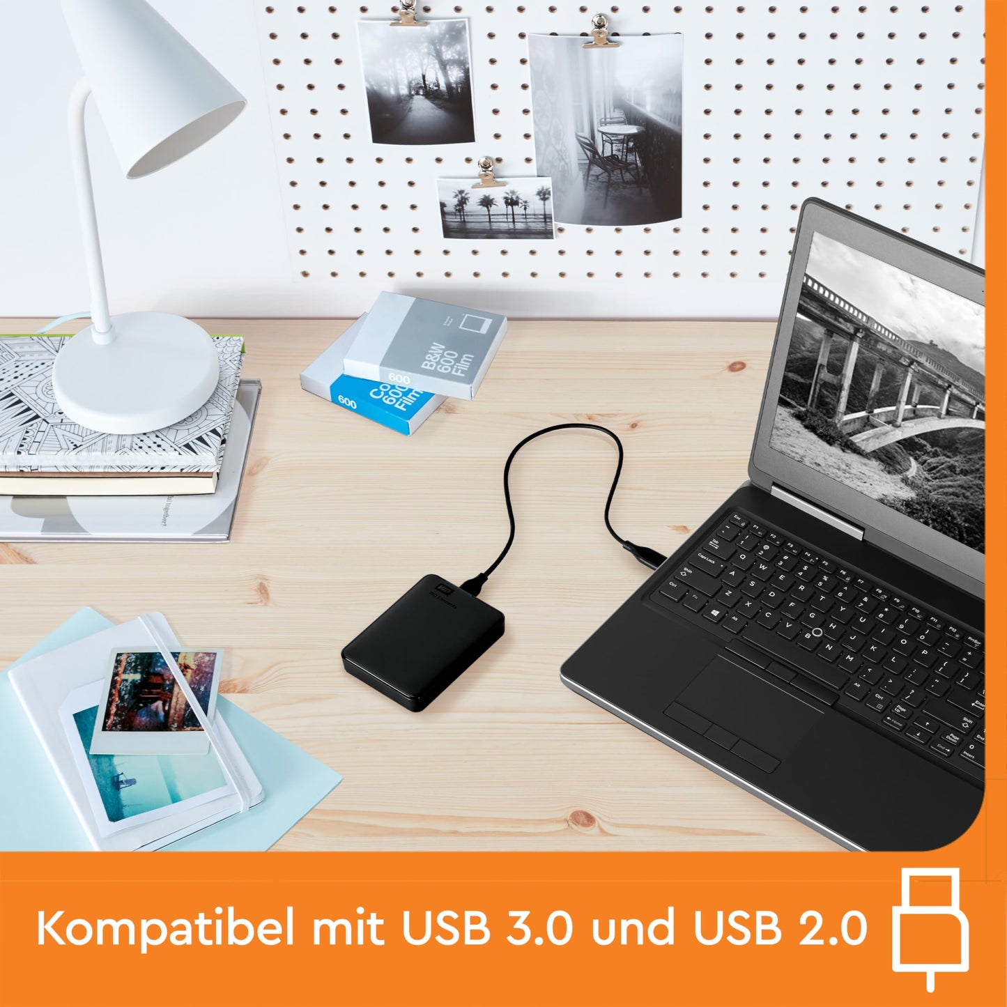 WD Elements Portable External Hard Drive 6TB (Mobile Storage, USB 3.0 Interface, Plug and Play, Formatted for Windows) Black - WDBHJS0060BBK-WESN