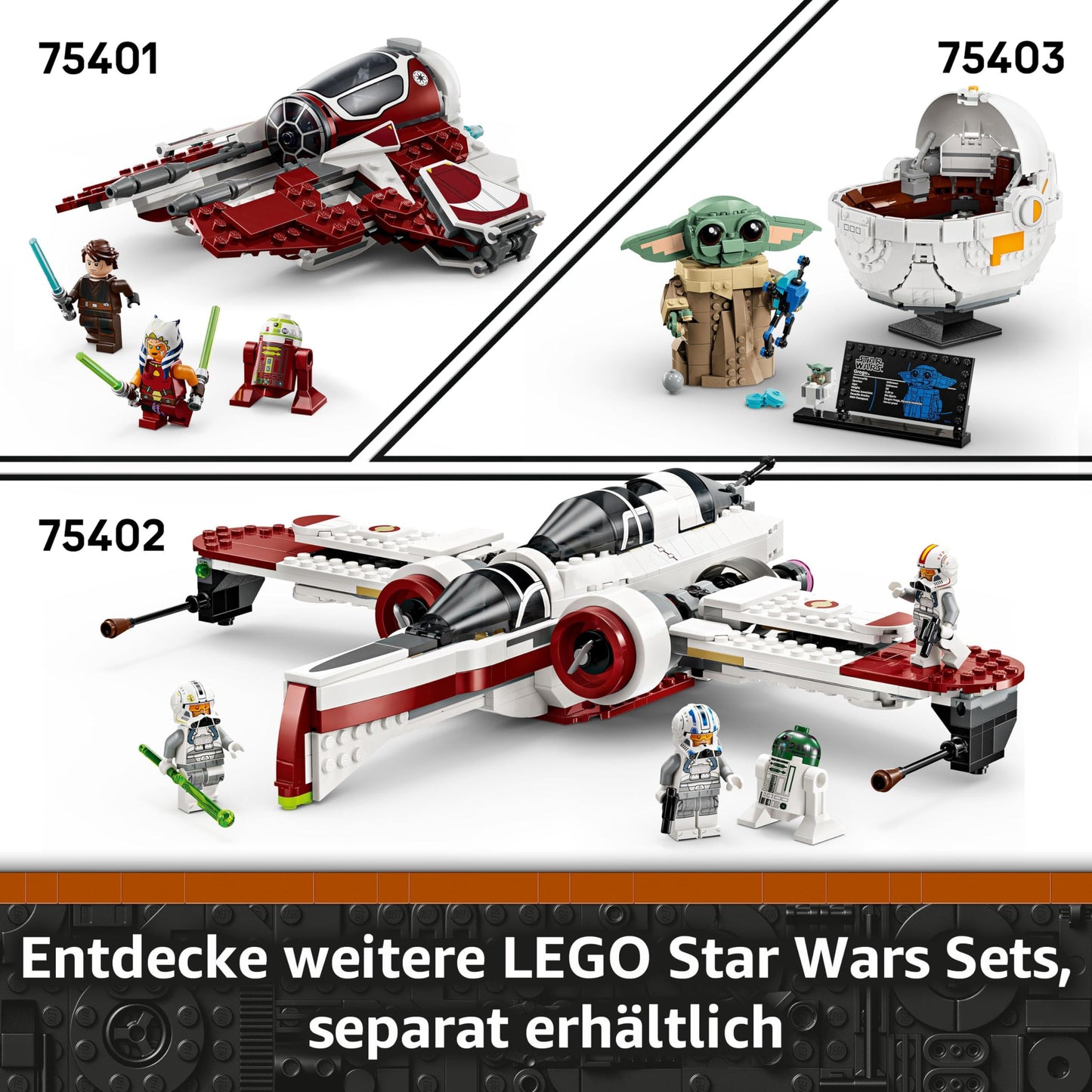 LEGO Star Wars 75410 Mandos and Grogus N-1 Starfighter toy with The Mandalorian, Grogu & R5-D4 minifigures, including buildable gas pump, starship starter set for boys and girls aged 4 and up