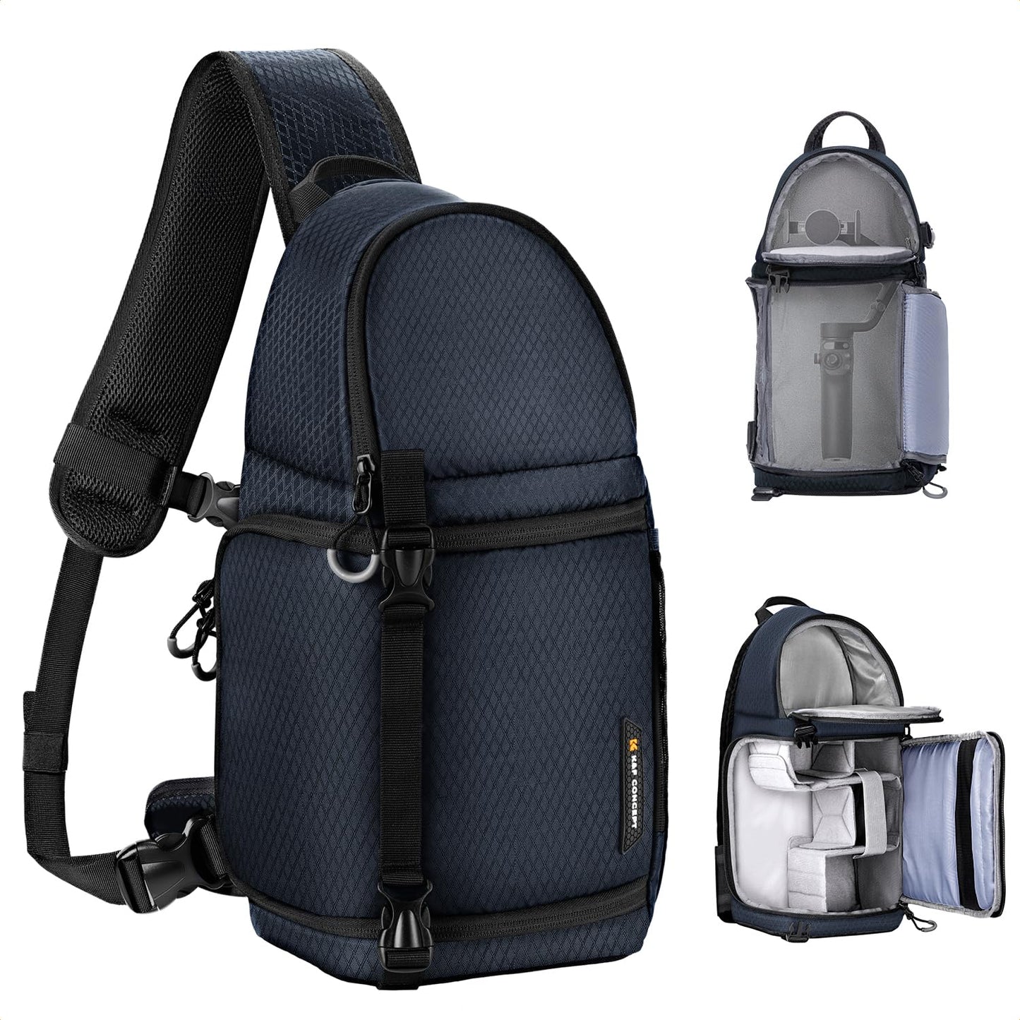 K&F CONCEPT Camera Shoulder Bag, Waterproof Camera Bag, Photography Daily Travel Camera Bag, Bags Photographer Photo Backpack, Blue - KF13.199V3