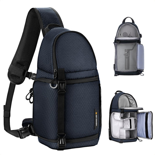 K&F CONCEPT Camera Shoulder Bag, Waterproof Camera Bag, Photography Daily Travel Camera Bag, Bags Photographer Photo Backpack, Blue - KF13.199V3