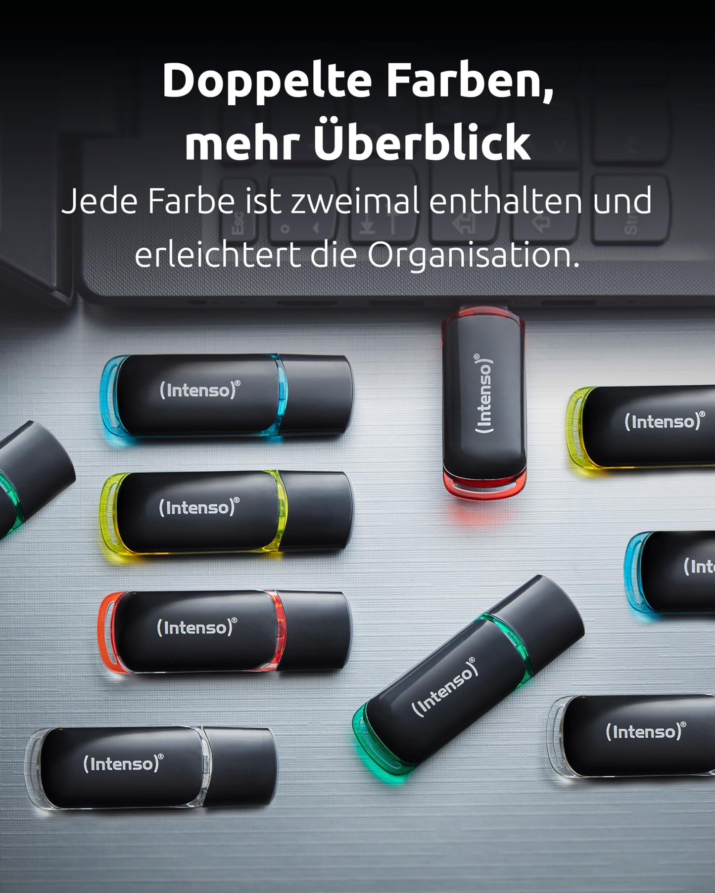 Intenso USB Stick Business Line Multipack 8GB Set of 10 - USB 2.0 High Speed USB-A Flash Drive - up to 28 MB/s - compatible with Windows & Mac - 3511561