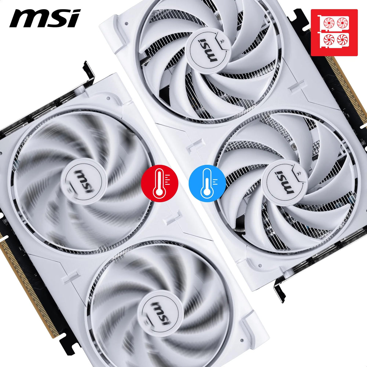 MSI GeForce RTX 5060 8G Ventus 2X OC White - 8GB GDDR7 (28Gbps/128-bit), PCIe 5, Boost: 2527 Hz, HDMI 2.1b, DisplayPort 2.1b - V537-003R