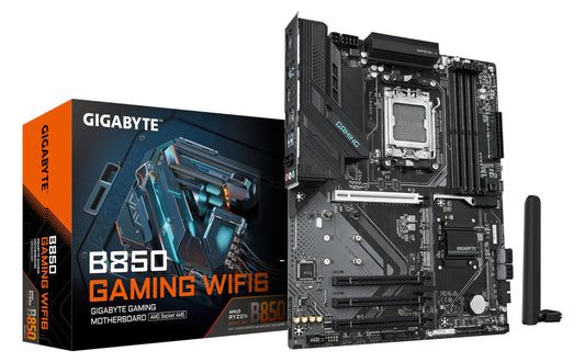 Placă de bază GIGABYTE B850 Gaming WIFI6 - compatibilă cu procesoarele AMD Ryzen 9000 Serie, VRM digital cu 6+2+2 faze, suport pentru memorie DDR5 de până la 8200MHz (OC), 1xPCIe 5.0 + 2xPCIe 4.0 M.2, GbE LAN, WiFi 6, USB 3.2 Gen 2