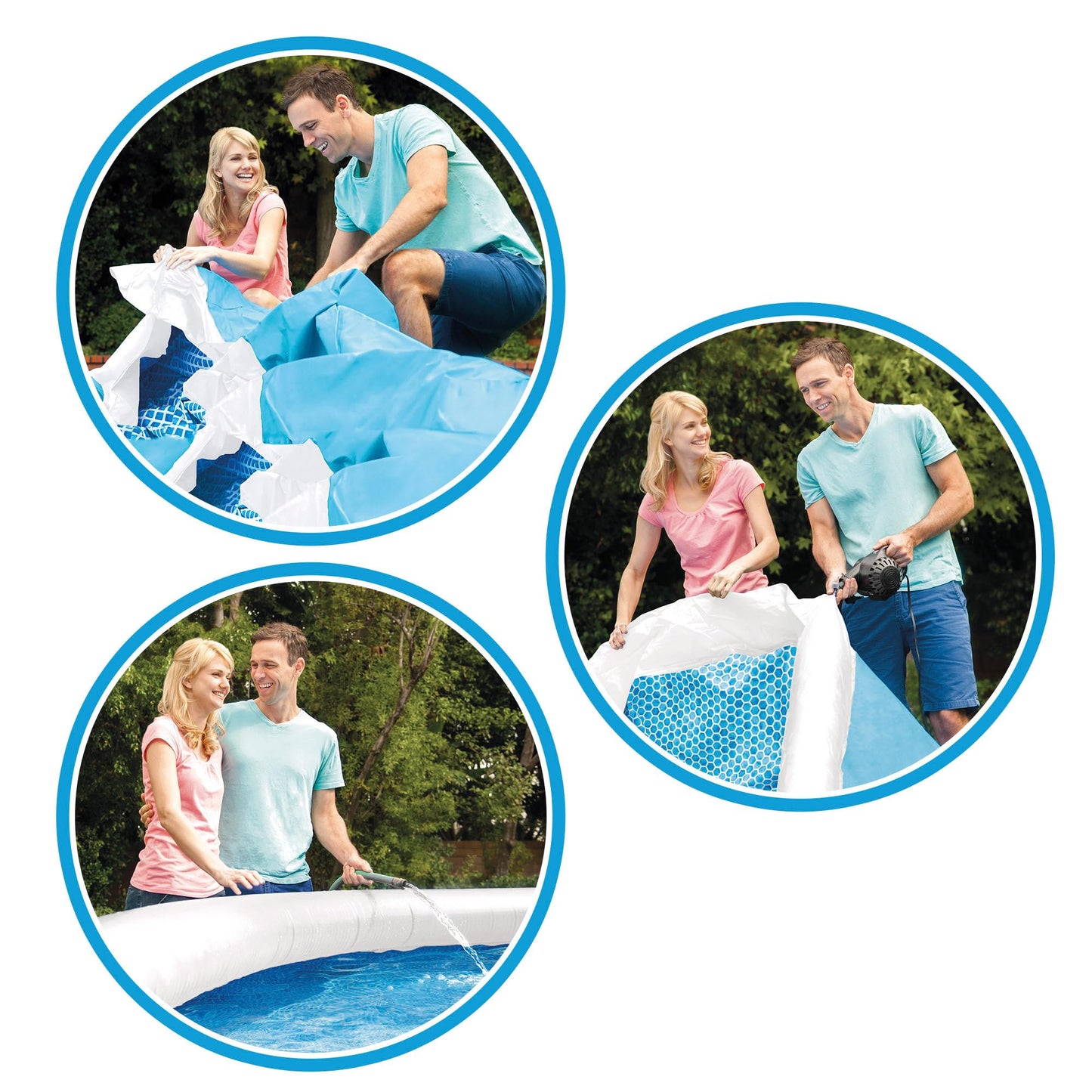 INTEX "Easy Set" pool, round above-ground pool (Ø183 x 51), robust inflatable children's pool for the garden, round pool, paddling pool, volume 800 l, quick assembly pool for children aged 3 and over, blue (28101NP)