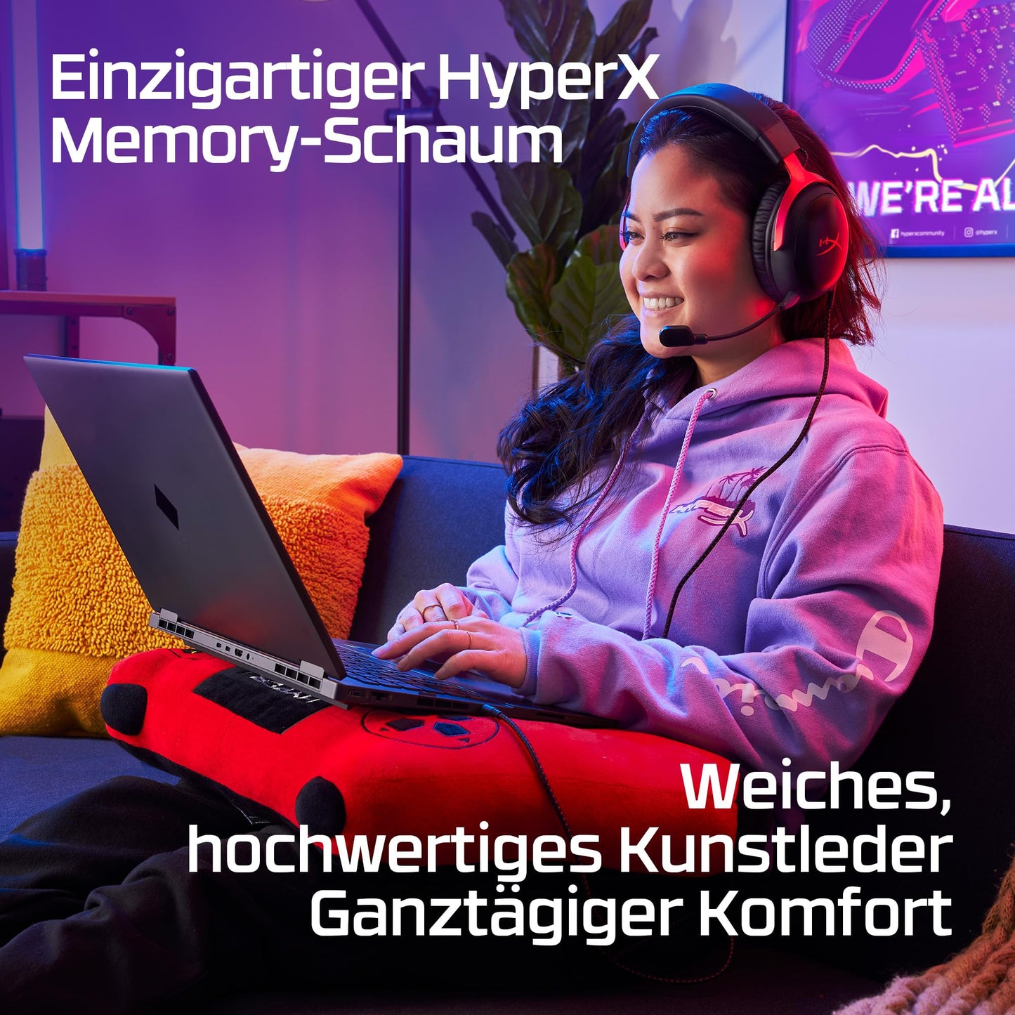 HyperX Cloud III Wired Gaming Headset - 53mm Driver, Memory Foam, DTS, Noise Canceling Microphone, USB-C/USB-A/3.5mm, for PC, PS5, PS4, Xbox, Switch, Mac - Black/Red - 727A9AA