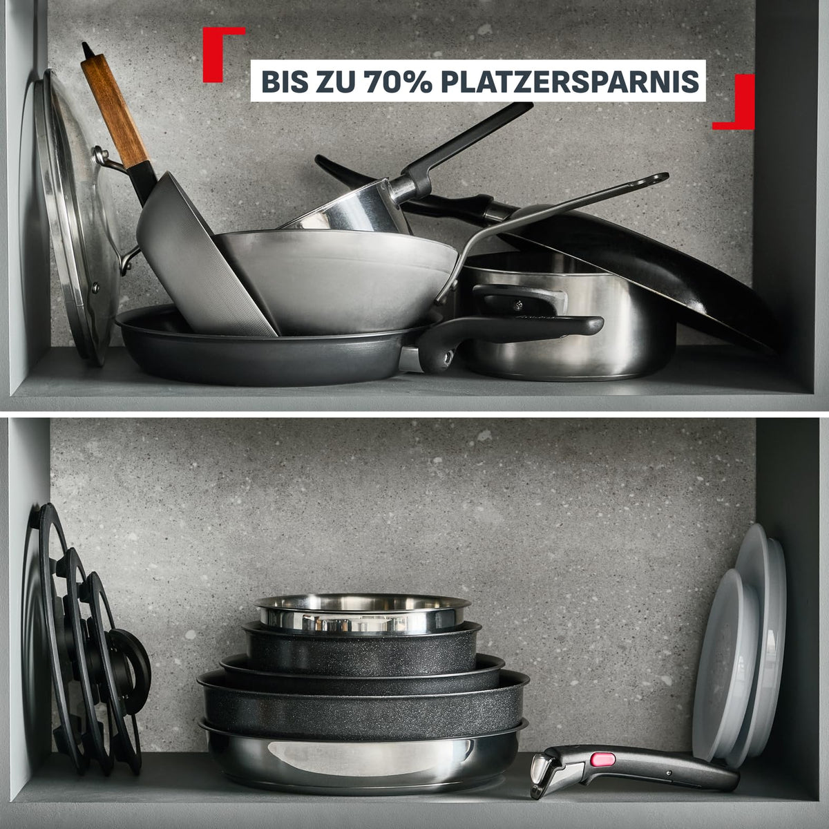 Set de vase de gătit Tefal Ingenio Comfort Max 8 piese, neîntărit - L968S834