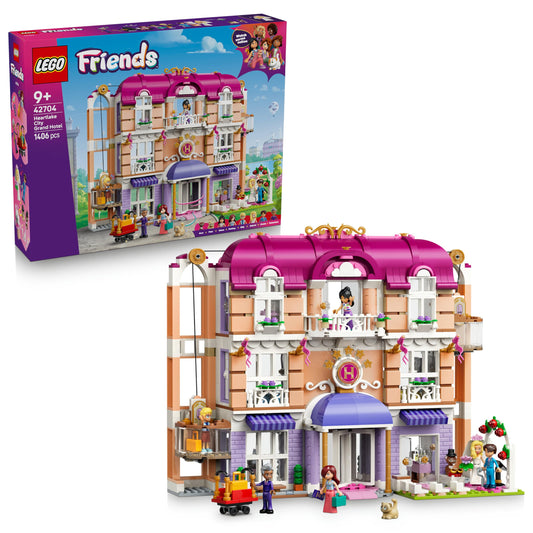 LEGO Friends The Grand Hotel of Heartlake City - Miniature model with 6 minifigures, 2 animal figures & accessories - Children's room decoration - Gift idea for girls aged 9 and up - 42704