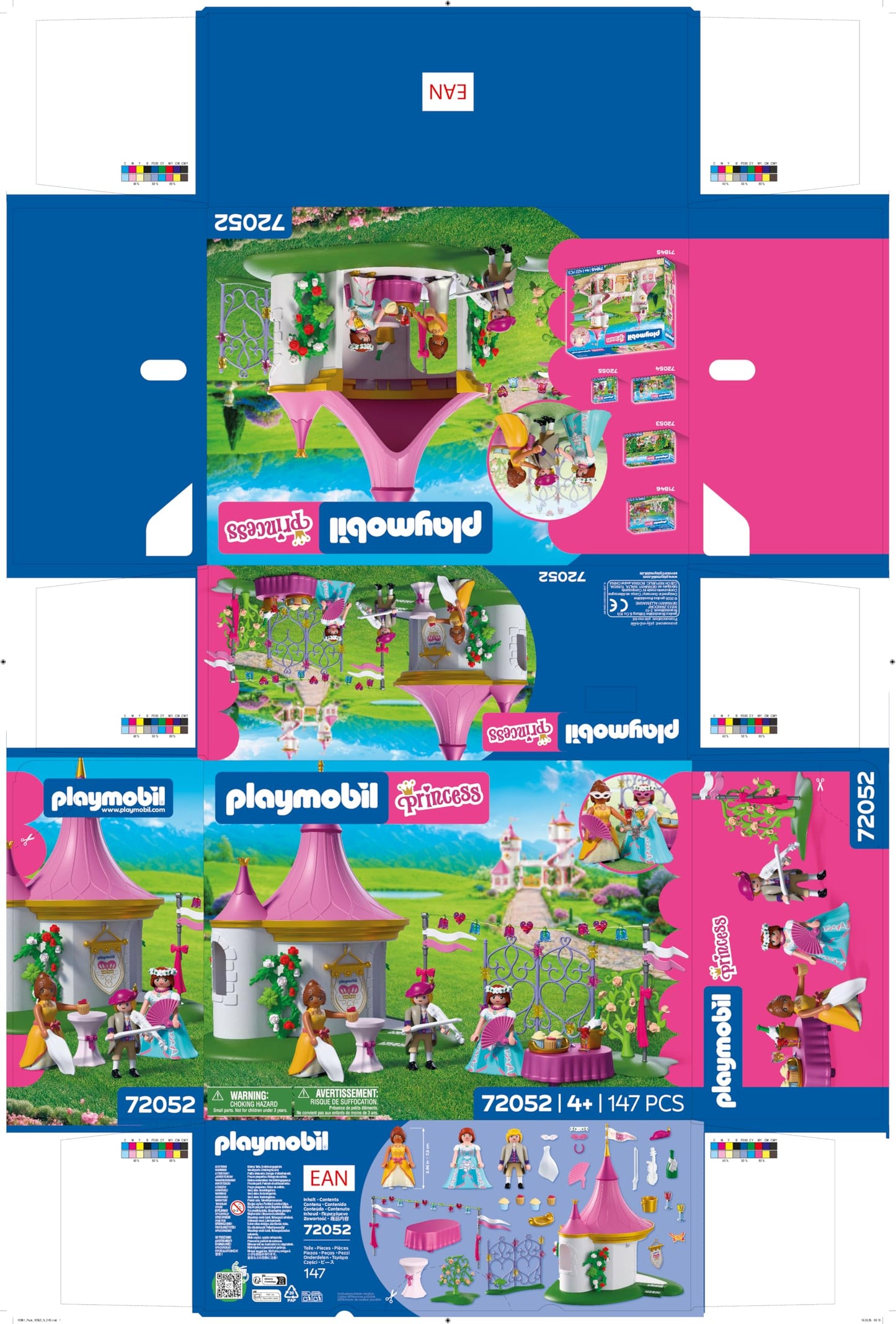 PLAYMOBIL | Princess | Masked ball in the pavilion | 3 figures with pavilion and buffet | Promotes creativity | Princess toy for ages 4+ | 72052