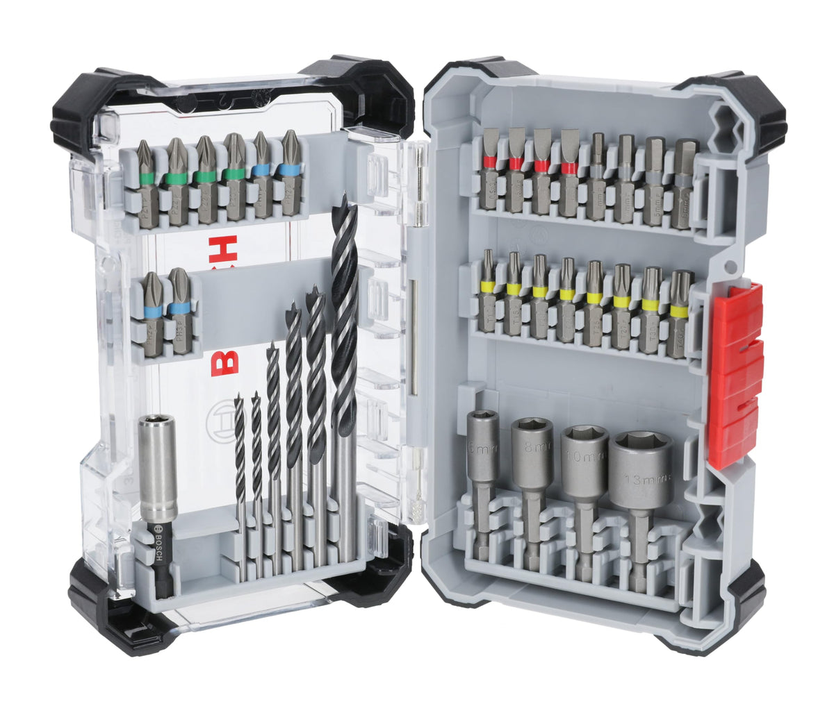 Bosch 35x Extra Hard Screwdriver Bit and PRO Wood Drill Set, Display, 35- - 2607017725