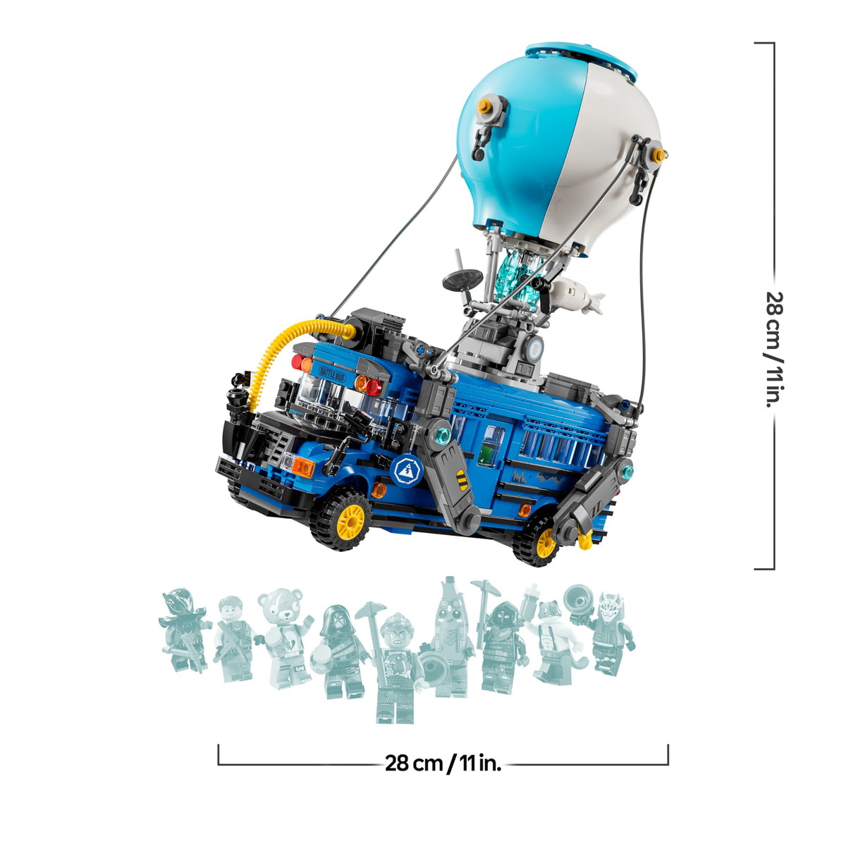 LEGO Fortnite Battle Bus, toy from the video game with minifigures, gift for gaming fans aged 10 and up, vehicle building set for kids, creative birthday gift - 77073