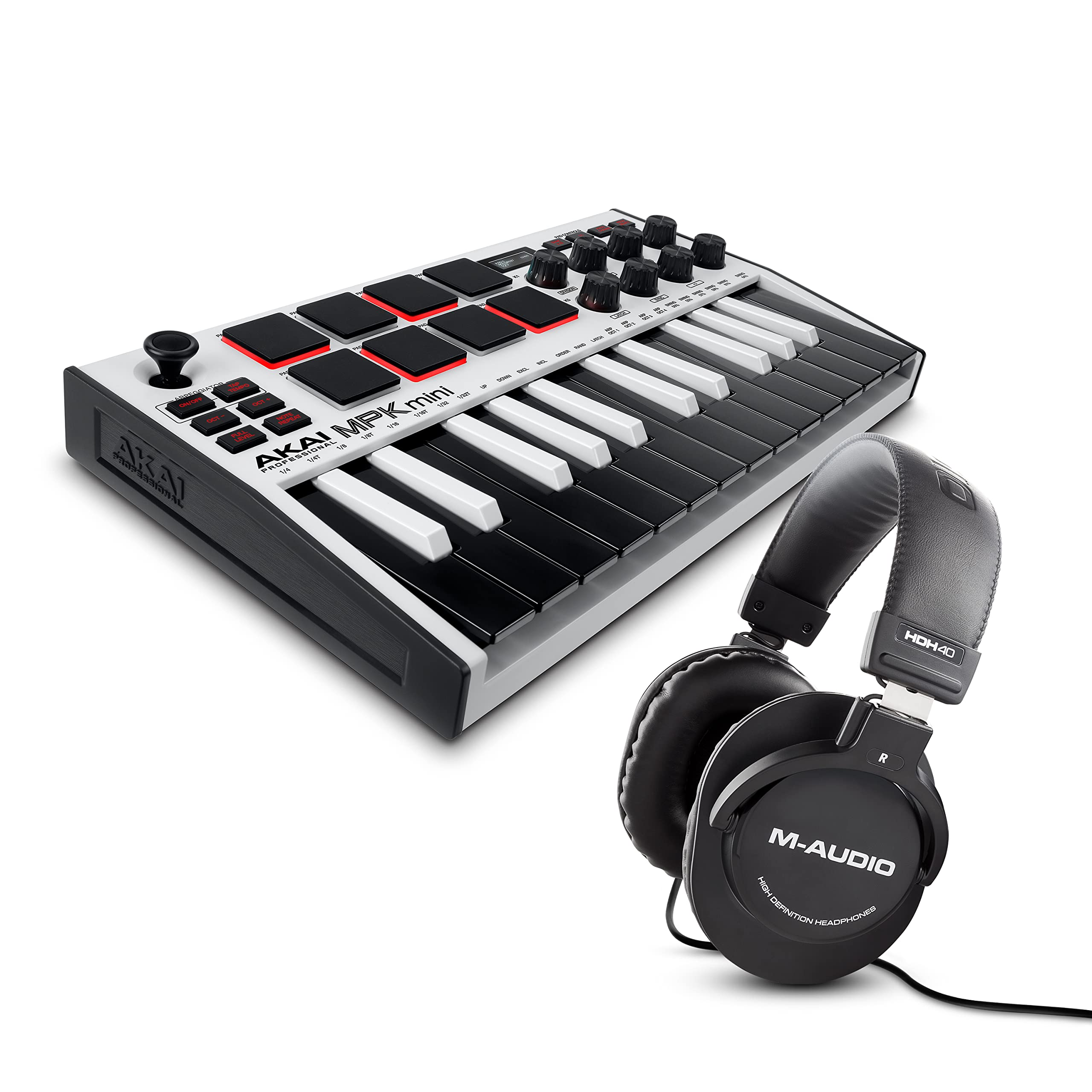 AKAI Professional MPK Mini MK3 White and M-Audio HDH40