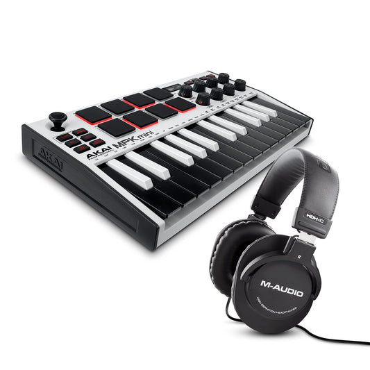 Akai MPK Mini MK3 White & M-Audio HDH40 (MPKMINI3B)
