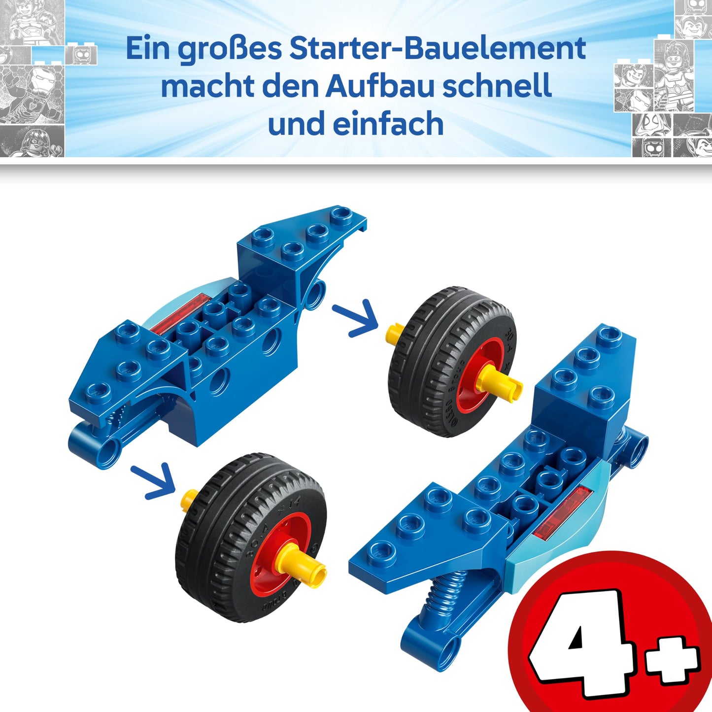LEGO ǀ Marvel Spidey and his super friends Spidey on motorcycle vs. Rhino - superhero toy with motorcycle and 2 minifigures - gift for boys aged 4 and up and fans of the series - 11206