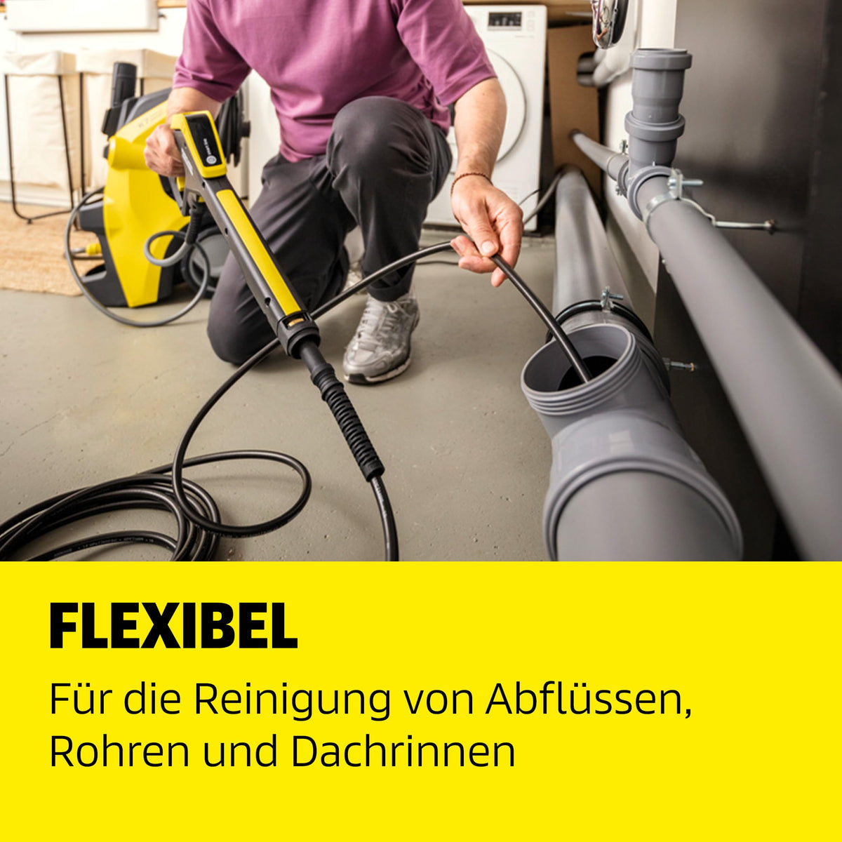Kärcher Gutter and Pipe Cleaning Set PC 20 (20 m), Manual, Single Bed, Black - 2.642-240.0