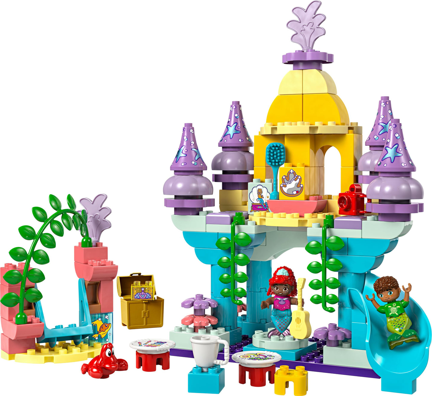 LEGO DUPLO Disney Ariel's Magical Underwater Palace - Castle Toy from The Little Mermaid for Girls & Boys from 2 Years - Educational Toy for Children with 3 Figures - Gift - 10435