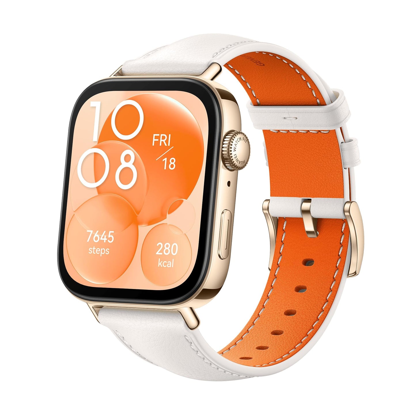 HUAWEI Watch FIT 3 Smartwatch, Bluetooth Calls, GPS, iOS & Android, 1.82" AMOLED Display, Up to 10 Days Battery, Comprehensive Health & Fitness Management, +6 Months Extended Warranty, White Leather