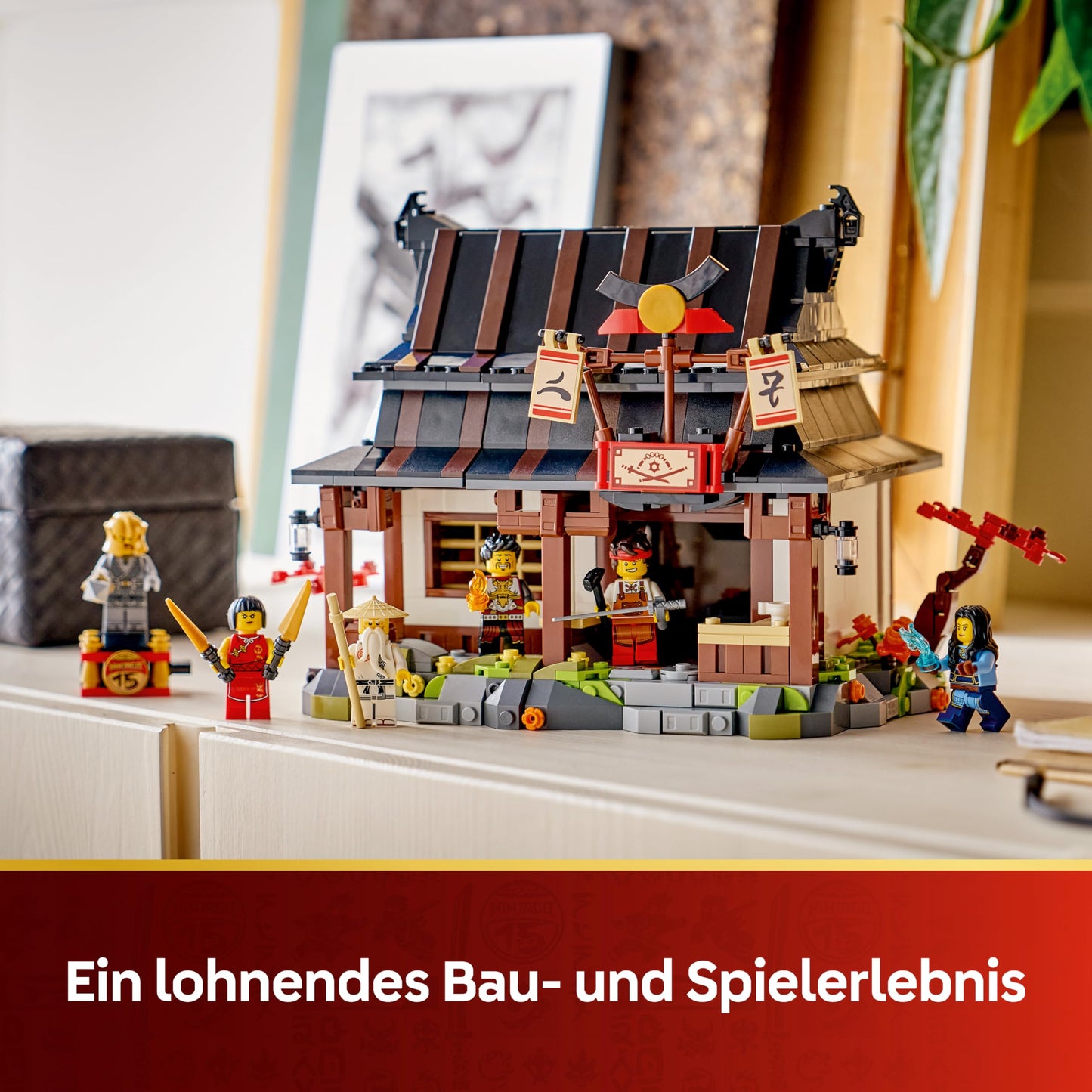 LEGO NINJAGO 15th anniversary: four-weapon forge - ninja house toy with collectible minifigure and trading cards - nostalgic gift for boys aged 14 and over and adult fans - 71858