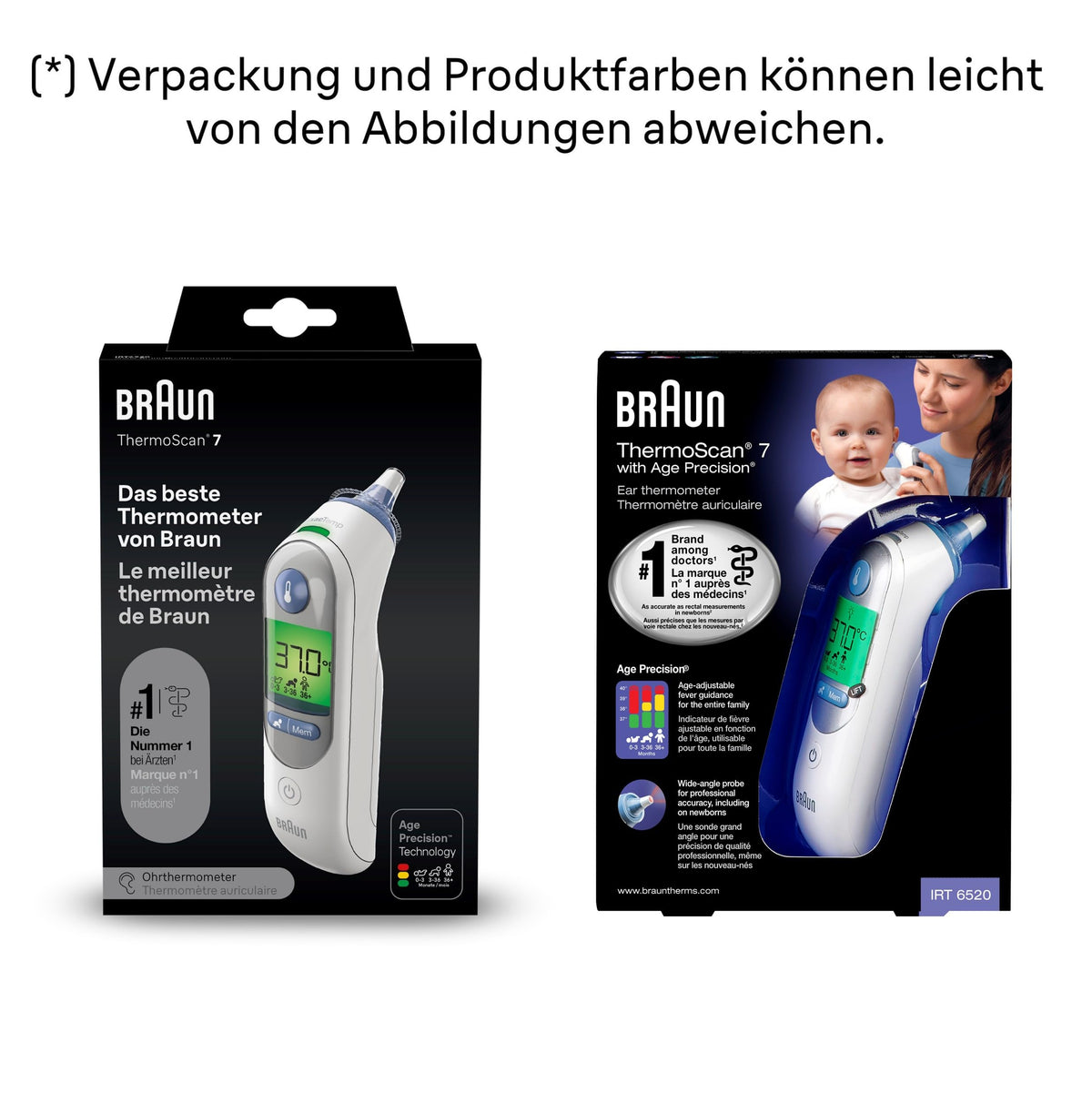 Braun ThermoScan 7 Ear Thermometer BRAIRT6520 | Age Precision Technology | Color-Coded Digital Display | Baby and Toddler Friendly | The #1 Brand Among Doctors(1)