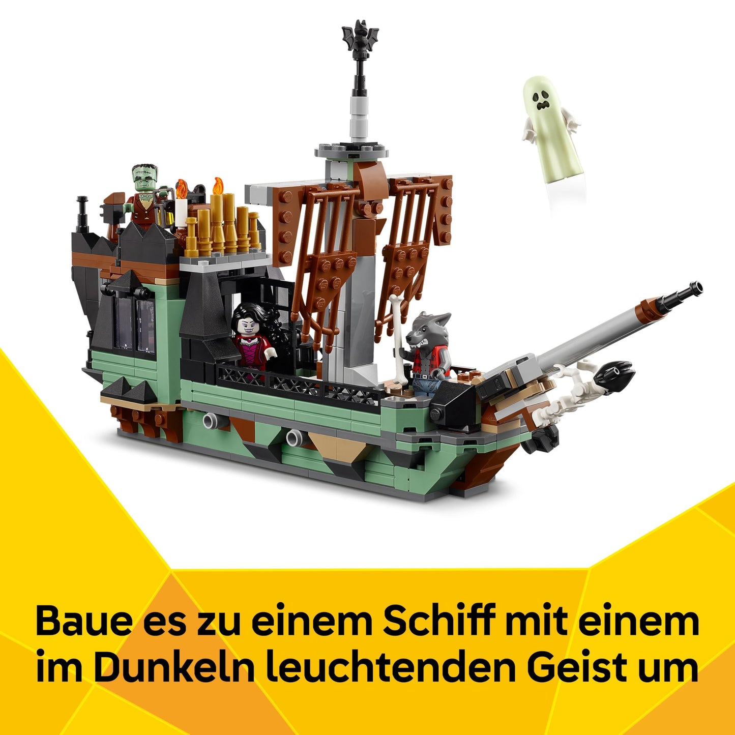 LEGO Creator Haunted House - 3-in-1 toy with house - building set that can be converted into a ship or train - with 5 spooky minifigures - cool Halloween gift for boys and girls aged 9 and up - 31167