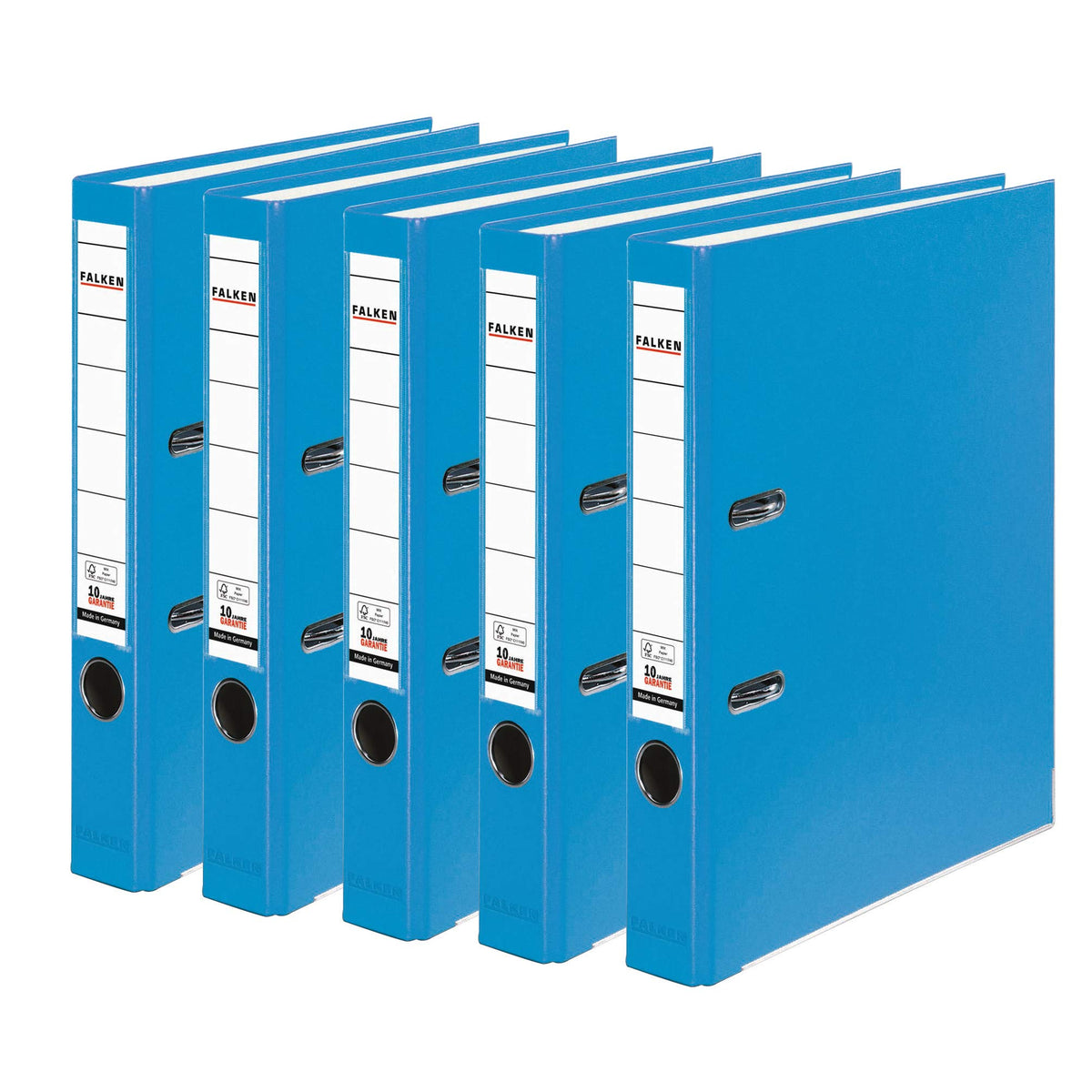 FALKEN 5x PP-Color plastic folder 5 cm narrow DIN A4 aqua - 15047980