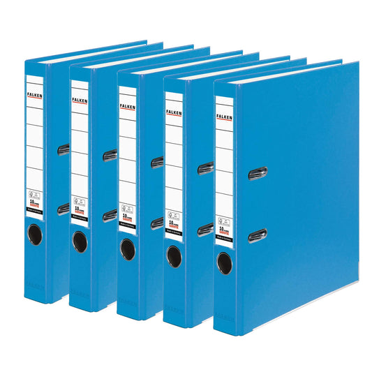 FALKEN 5x PP-Color plastic folder 5 cm narrow DIN A4 aqua - 15047980
