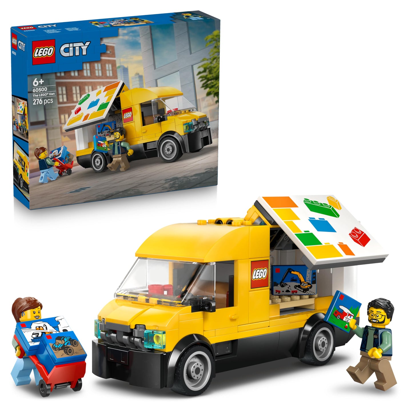 LEGO City: The LEGO delivery truck - model building with 2 minifigures, transport truck and accessories - birthday gift for boys aged 6 and over - 60500