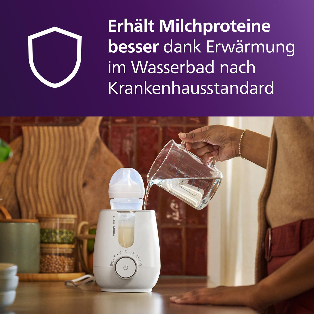 Philips Avent Premium 2-in-1 Bottle Warmer and Sterilizer – Warm water bath technology with hospital-grade standards, intelligent temperature sensor, prevents hot spots, SCF359/00