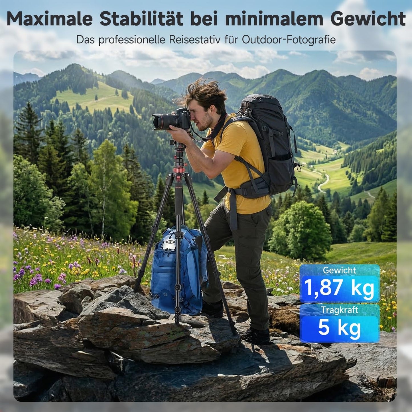 Rollei Compact Traveler No.2 XL photo tripod camera with extension arm 213cm - 26978