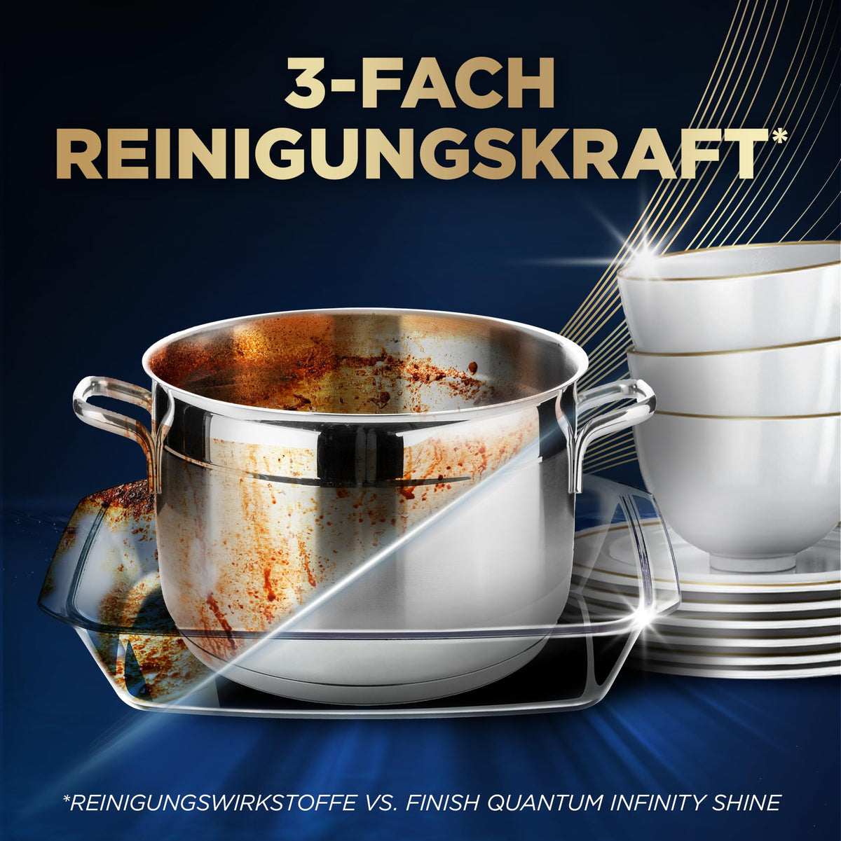 Finish Ultimate Plus Infinity Shine Citrus Spülmaschinentabs – Tablete pentru mașina de spălat vase pentru curățare intensivă, putere de degresare și strălucire cu scut de protecție – 210 Finish Caps - 3272542