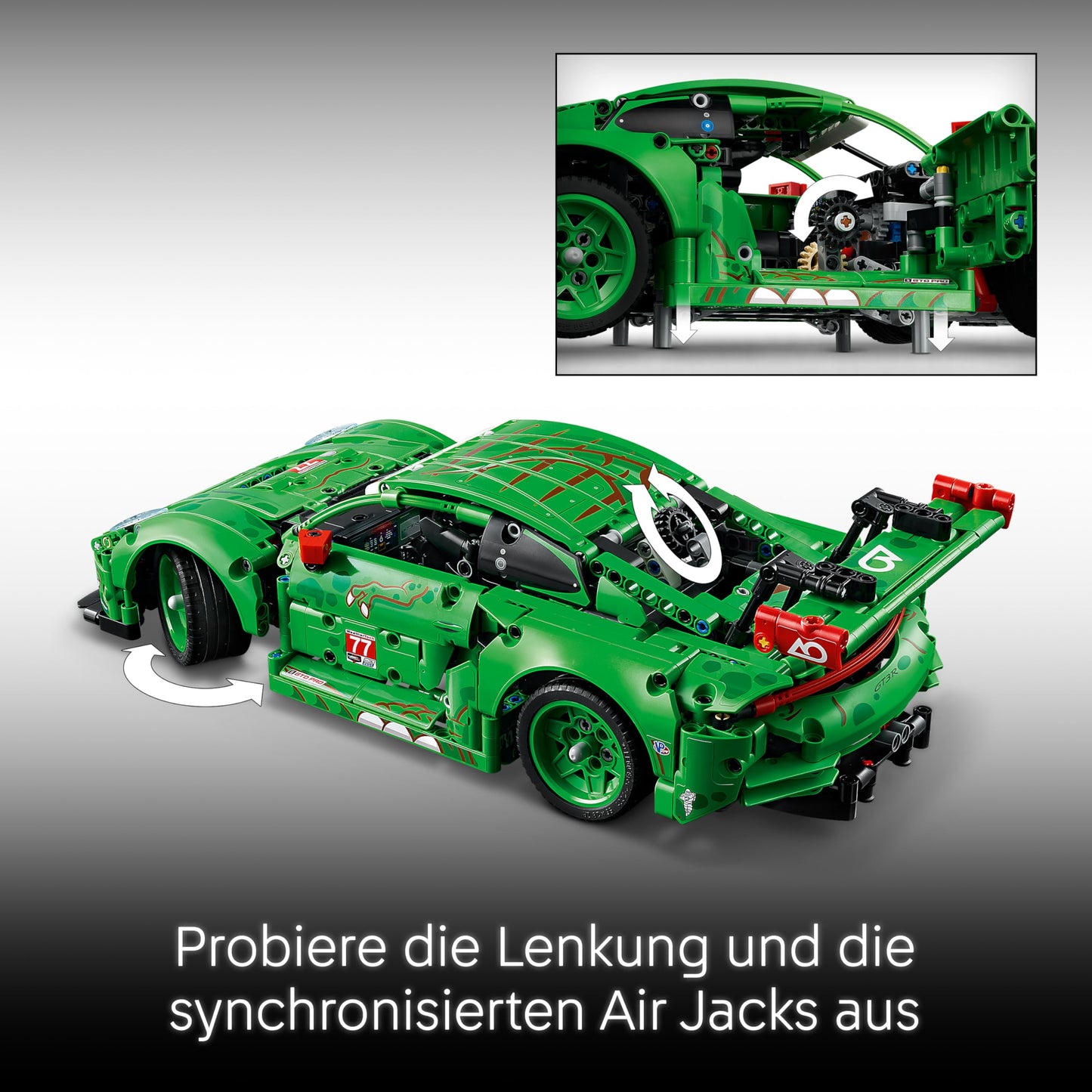 LEGO Technic Porsche 911 GT3 R Rexy AO Racing racing car - Porsche model car - racing car to collect and display - Porsche model building set for ages 11 and up - gift for children and car fans - 42224