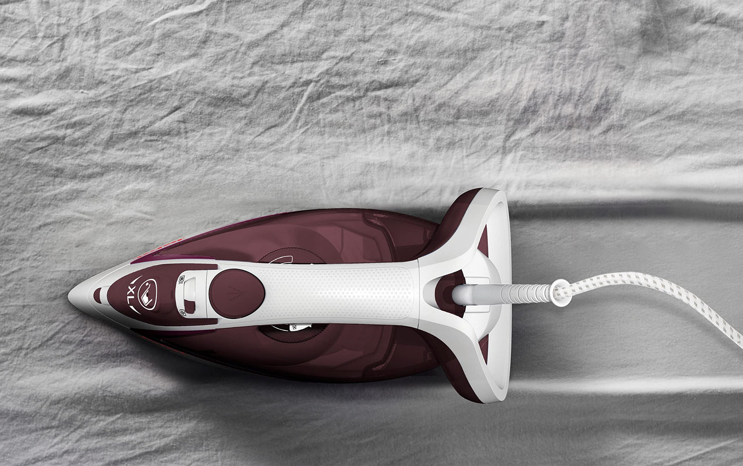 Tefal FV5716 Easygliss Plus steam iron | 190 g/min. burst of steam | Vertical steam | XL water filling opening | stable storage | Durilium AirGlide soleplate | White/Bordeaux