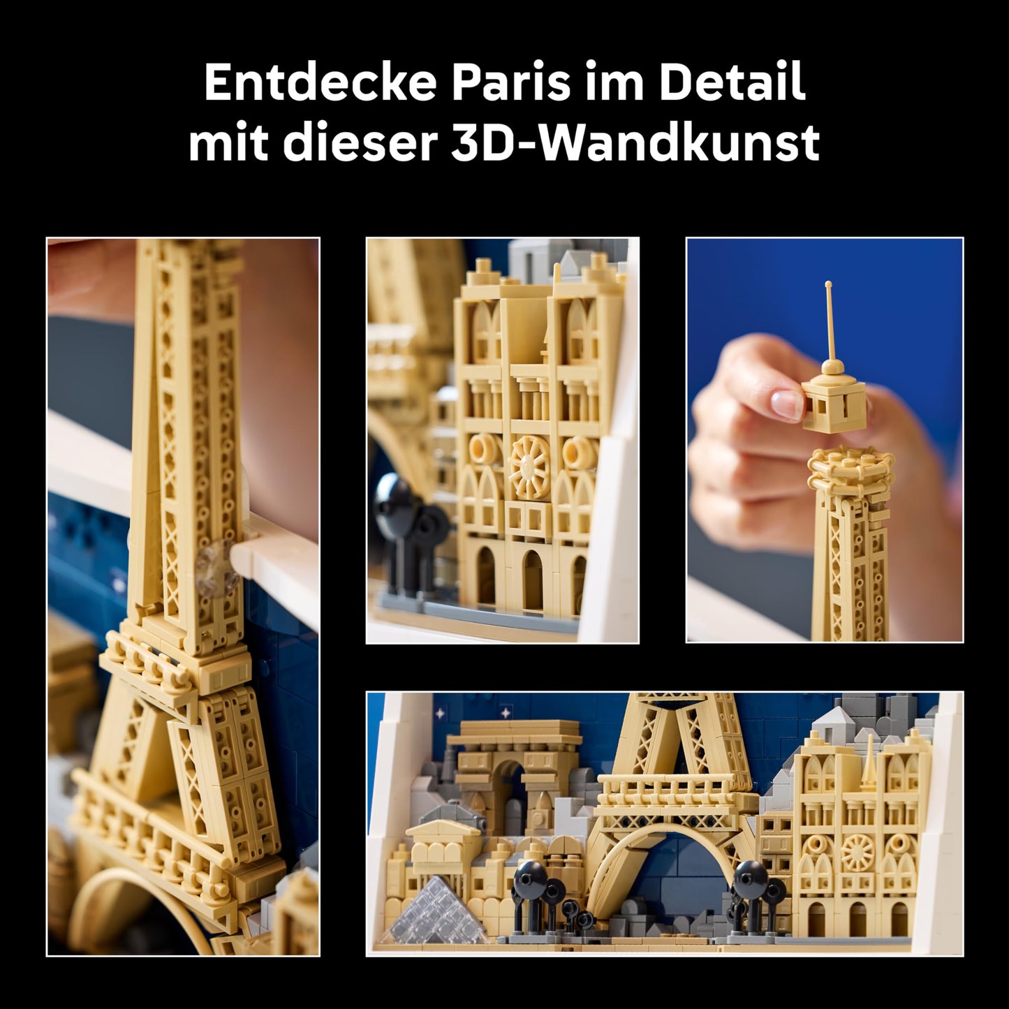 LEGO Architecture Paris - City of Love 3D puzzle - wall decoration as a craft set for building - DIY set for adults with Parisian landmarks such as the miniature Eiffel Tower - gift for men and women - 21064