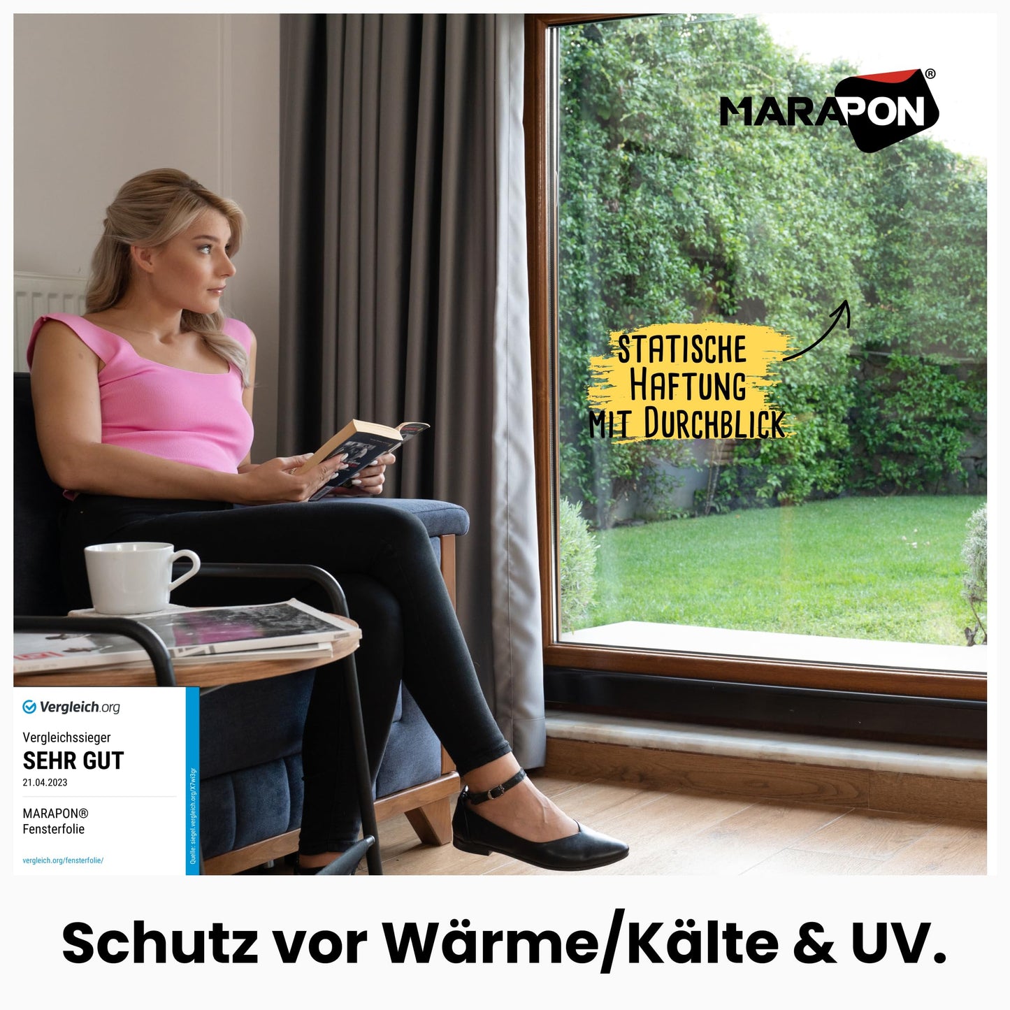 MARAPON mirror film window privacy screen silver 0.75x50 m window film opaque from the outside during the day sun protection film window inside UV protection static cling heat protection heat protection interior installation - M7550-MS-WS