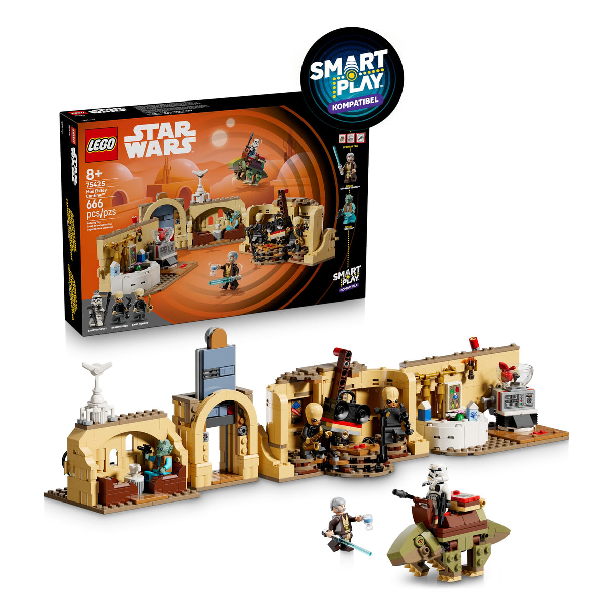 LEGO Star Wars SMART Play Bundle: Setul All-In-One Luke’s Red Five X-Wing 75423 & Setul Compatibil Mos Eisley Cantina 75425 - Jucării Interactive - Cadouri pentru băieți și fete de 8 ani și peste - 75426