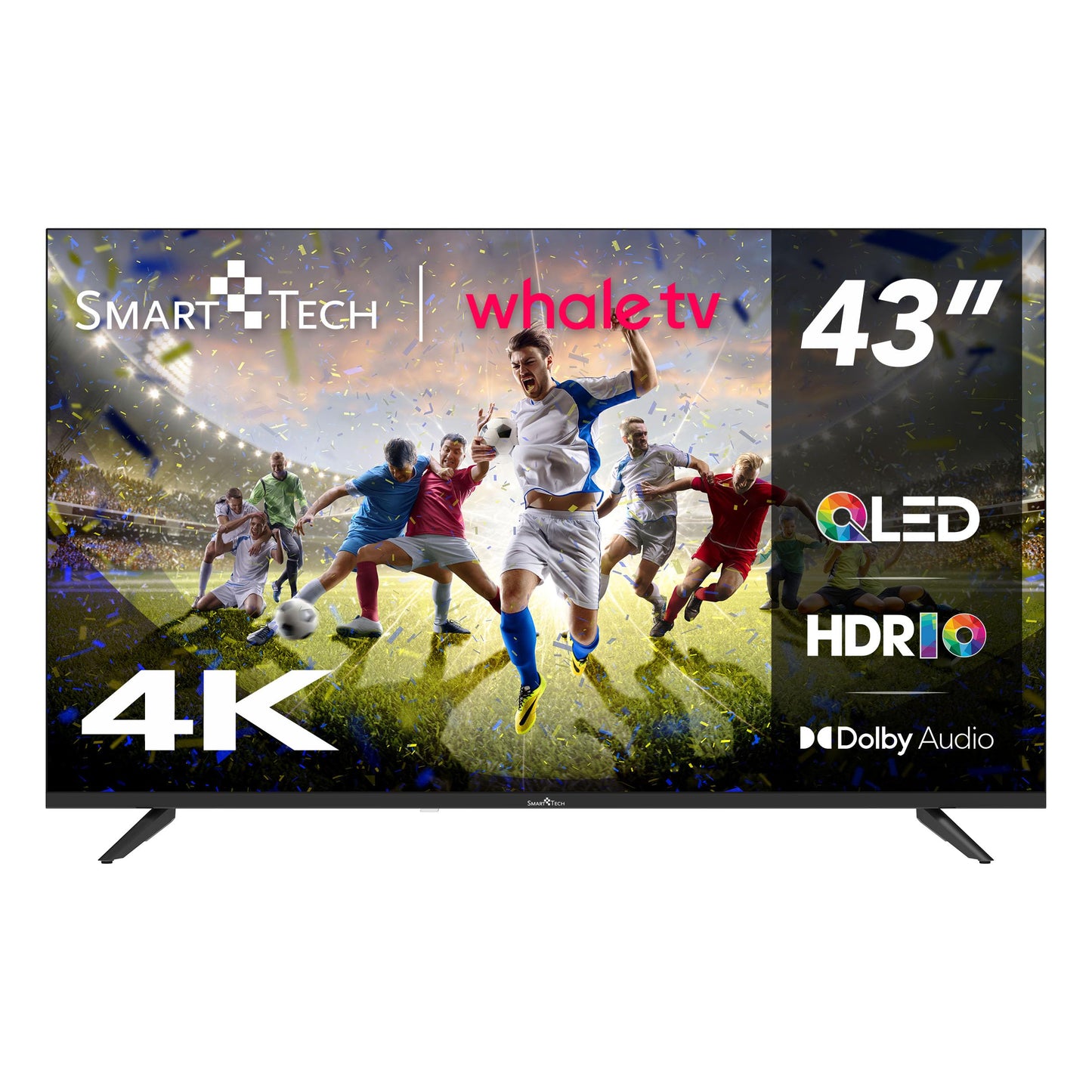 Smart Tech 43QH02V, 43 inch (108 cm) UHD QLED Smart TV, YouTube, Netflix, Prime Video, Disney+, Whale TV