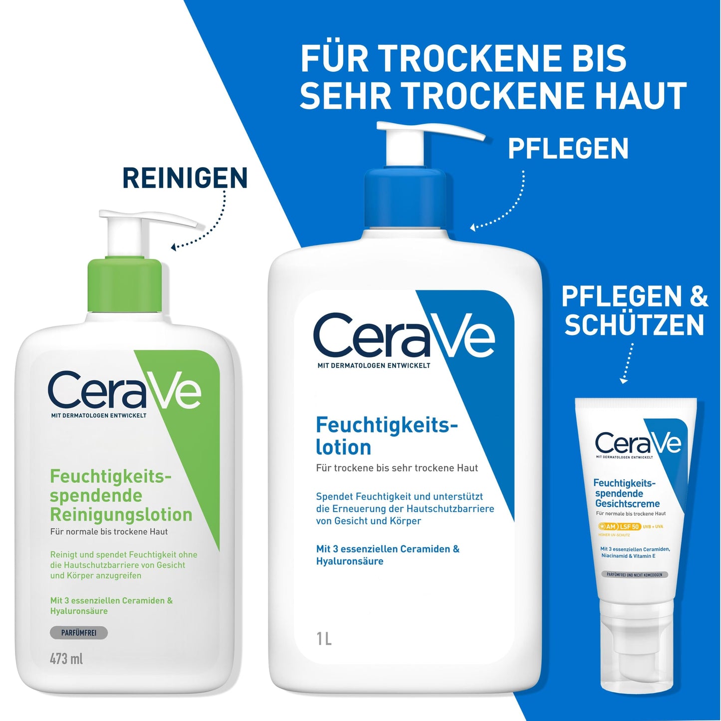 CeraVe moisturizing lotion, light body lotion suitable for dry to very dry skin and skin prone to neurodermatitis, for body and face, with hyaluronic acid and 3 essential ceramides, 976ml - MB106300