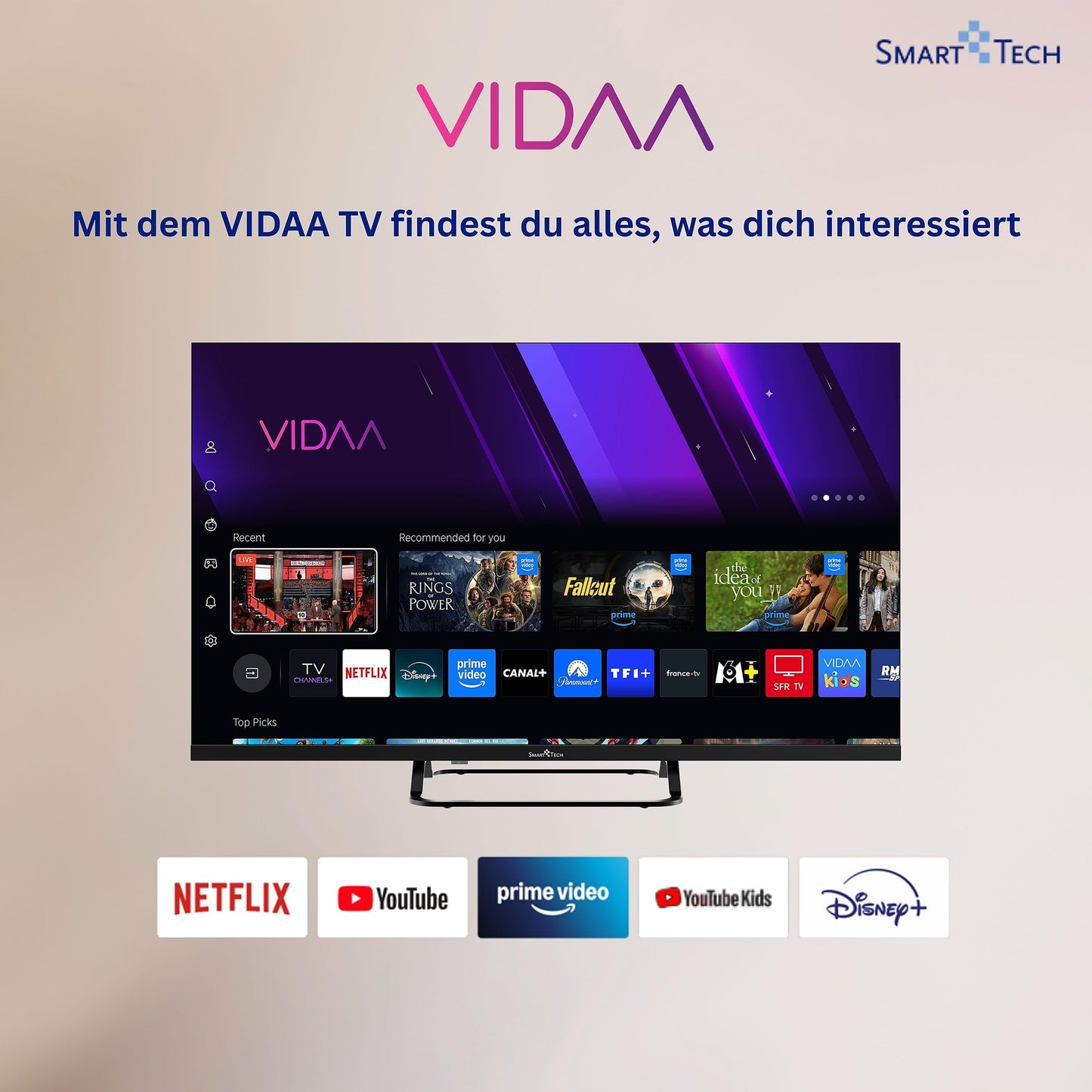 Smart Tech 32HV02V TV 32 inch Smart TV VIDAA - TV with HD resolution and triple tuner, LED TV (2026) - 32hv02v