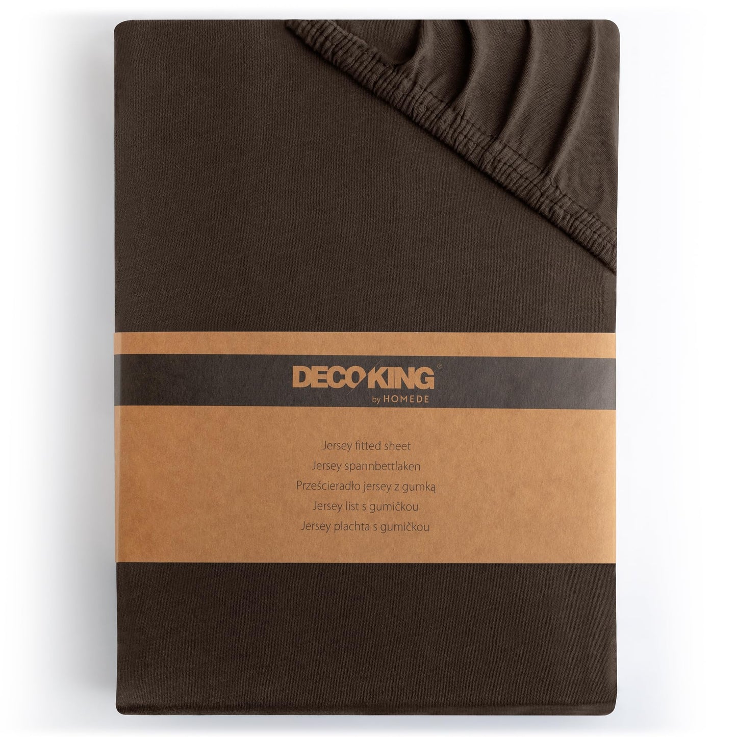 DecoKing fitted sheet 200x220 220x240 cm 100% combed cotton brown fitted sheets jersey box spring bed Amber 200 x 220 220 x 240