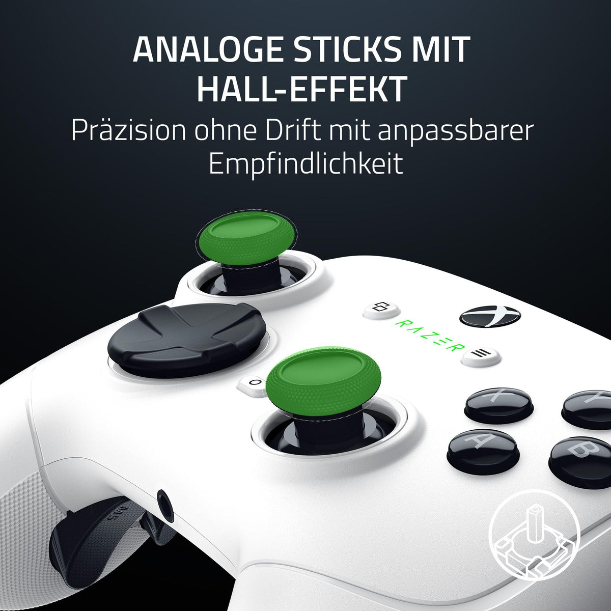 Razer Wolverine V3 Pro - Controler wireless pentru esports pentru Xbox și PC - Joystick-uri analogice cu Hall Effect (HyperSpeed Wireless, butoane acționale mecha tactile, vibrații haptice) Alb - RZ06-05200200-R3M1